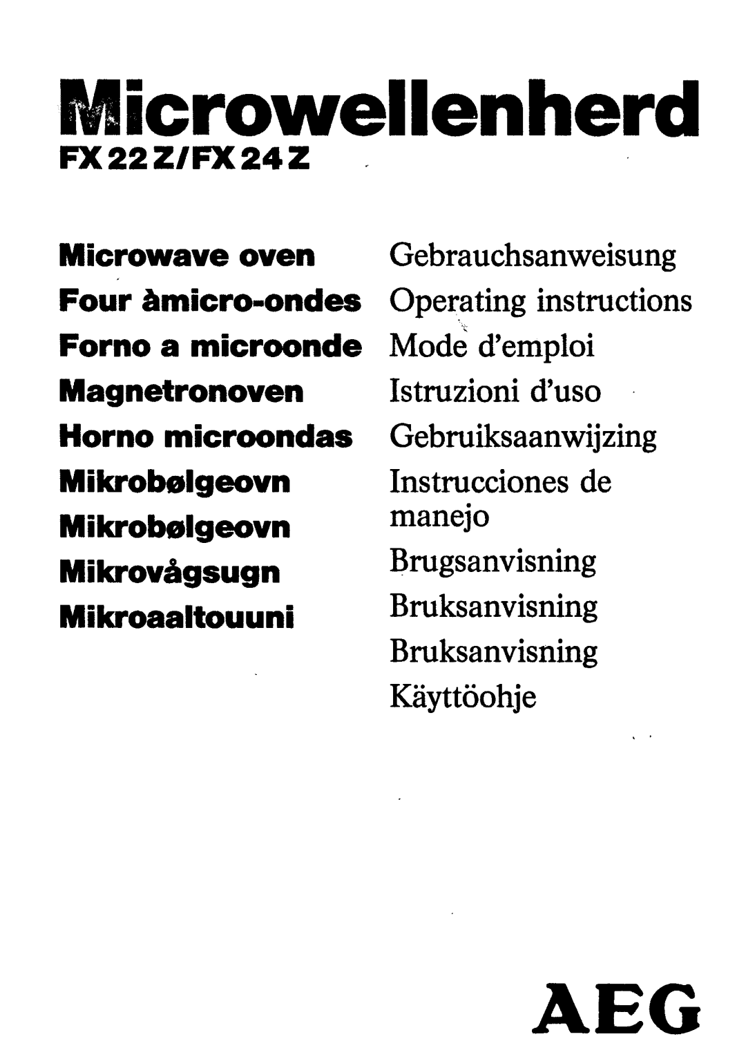 Electrolux FX22 Z, FX24 Z manual 