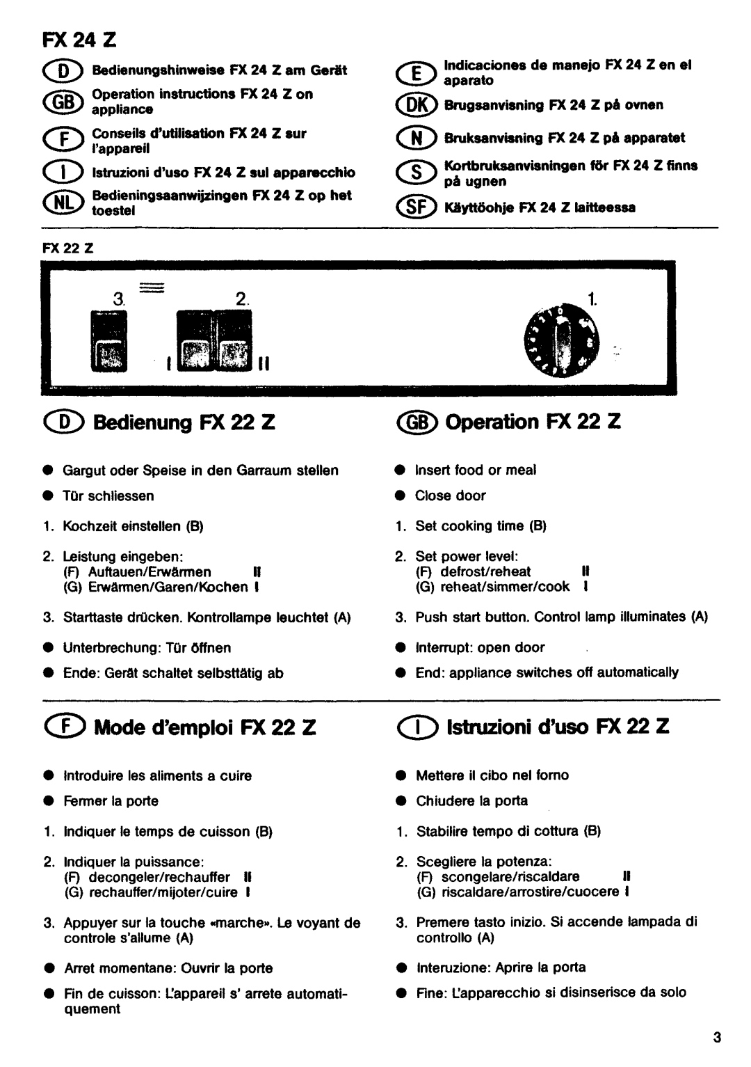 Electrolux FX22 Z, FX24 Z manual 