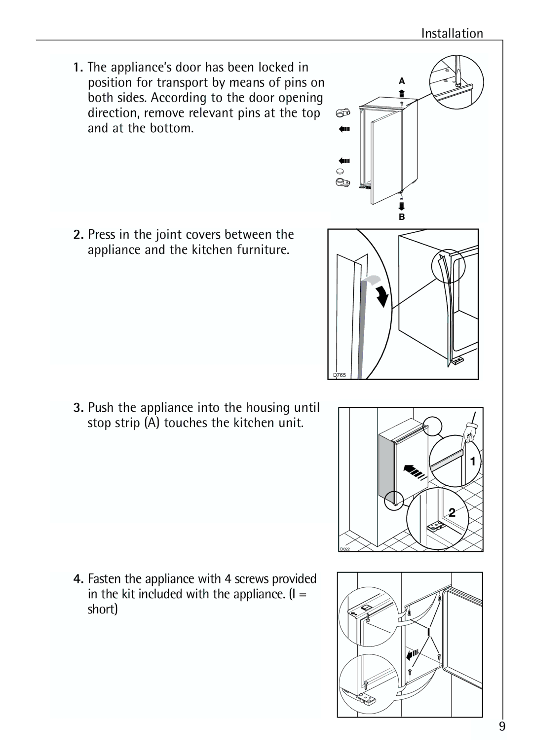 Electrolux G 78850-4 i operating instructions D765 