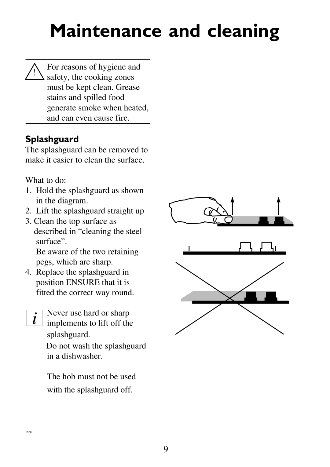 Electrolux Gas hob manual Maintenance and cleaning 