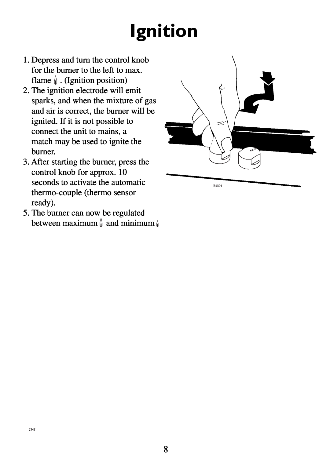 Electrolux Gas hob manual Ignition 