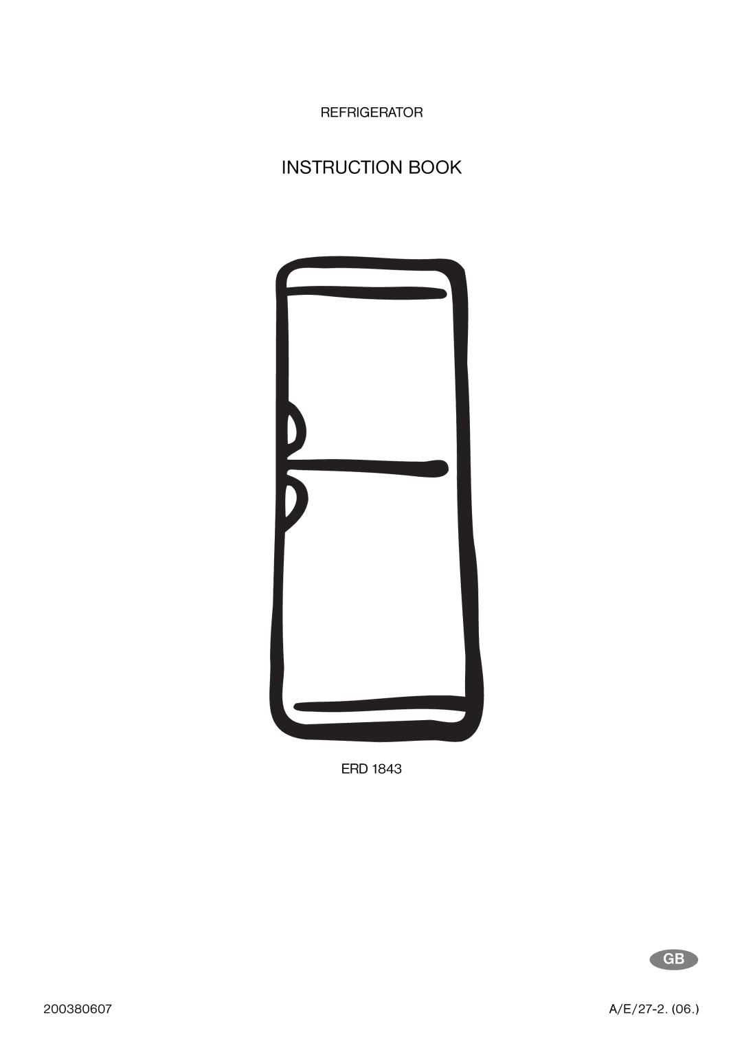 Electrolux GB ERD 1843 manual Instruction Book 