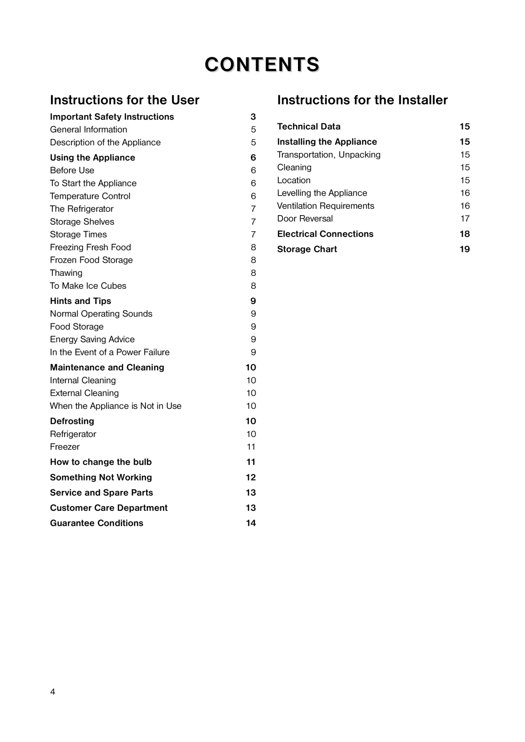 Electrolux GB ERD 1843 manual Contents 