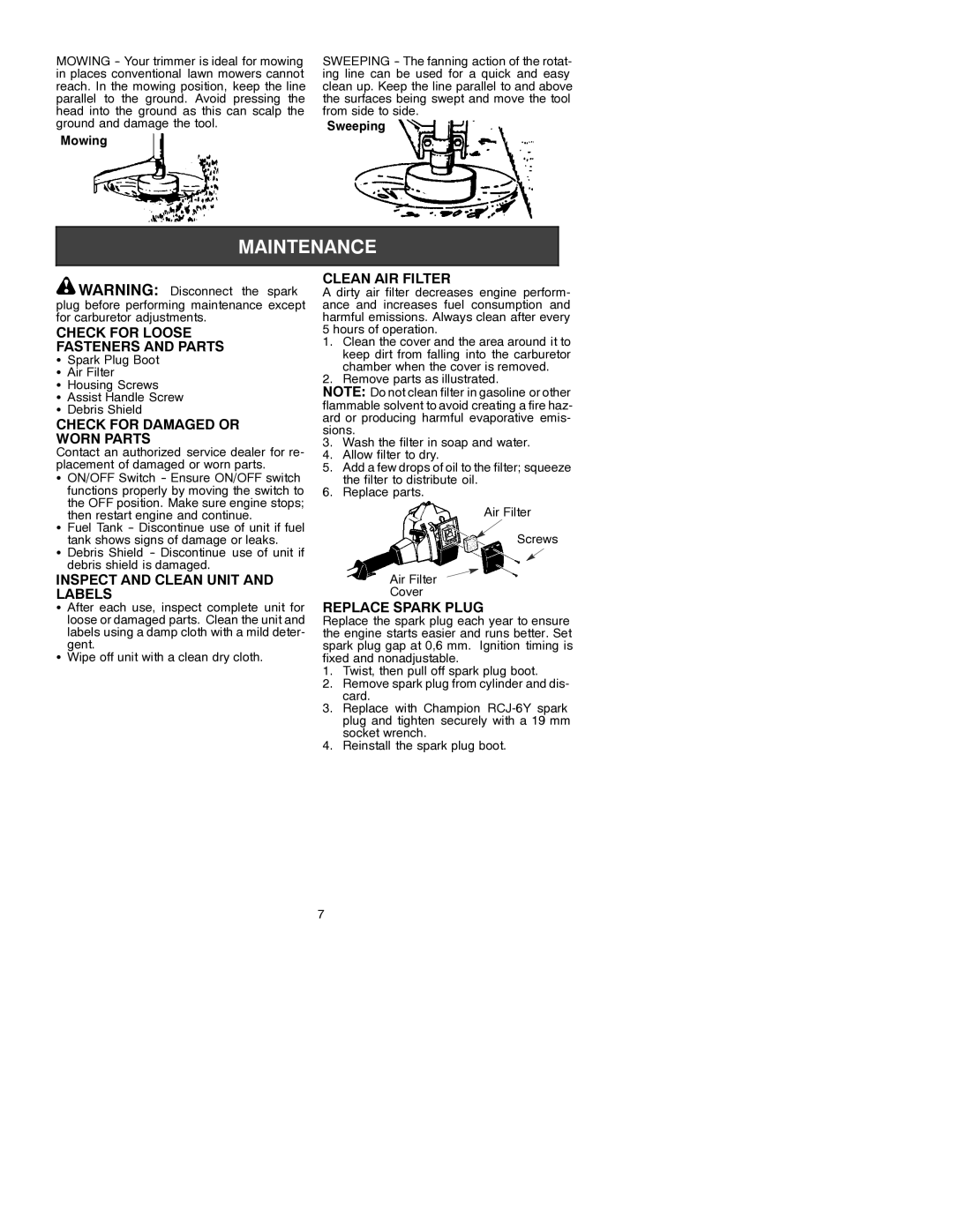 Electrolux GT21L Check for Loose Fasteners and Parts, Check for Damaged or Worn Parts, Inspect and Clean Unit and Labels 