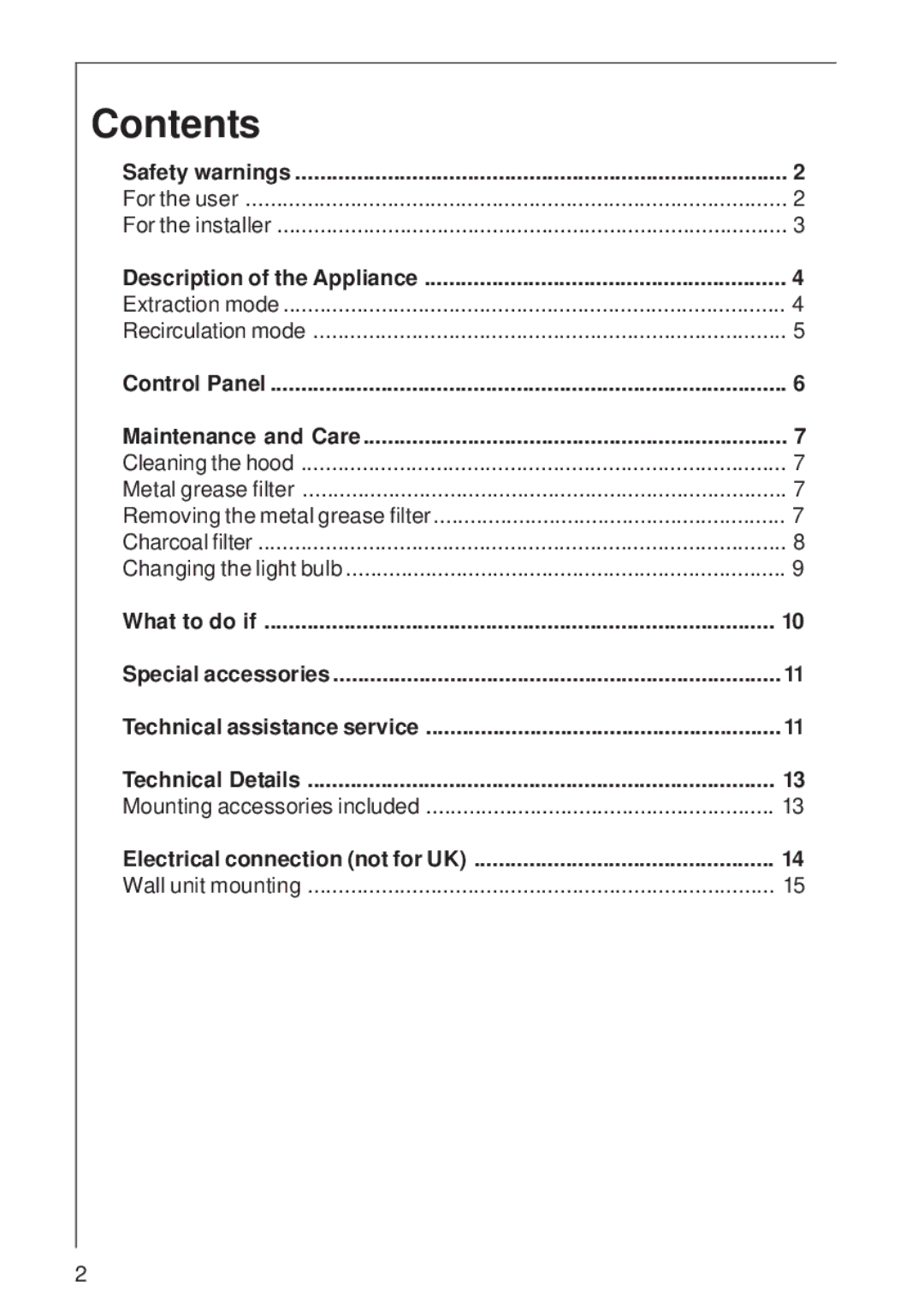 Electrolux HC 3360 user manual Contents 