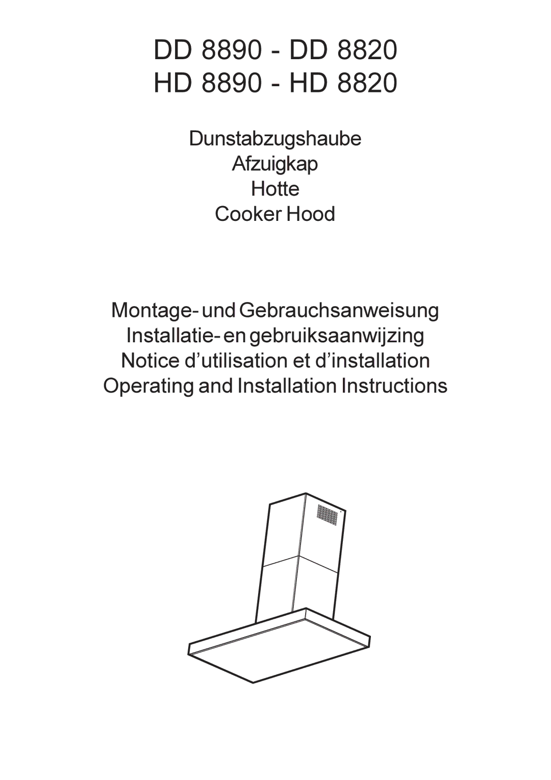 Electrolux HD 8820 installation instructions DD 8890 DD 8820 HD 8890 HD 