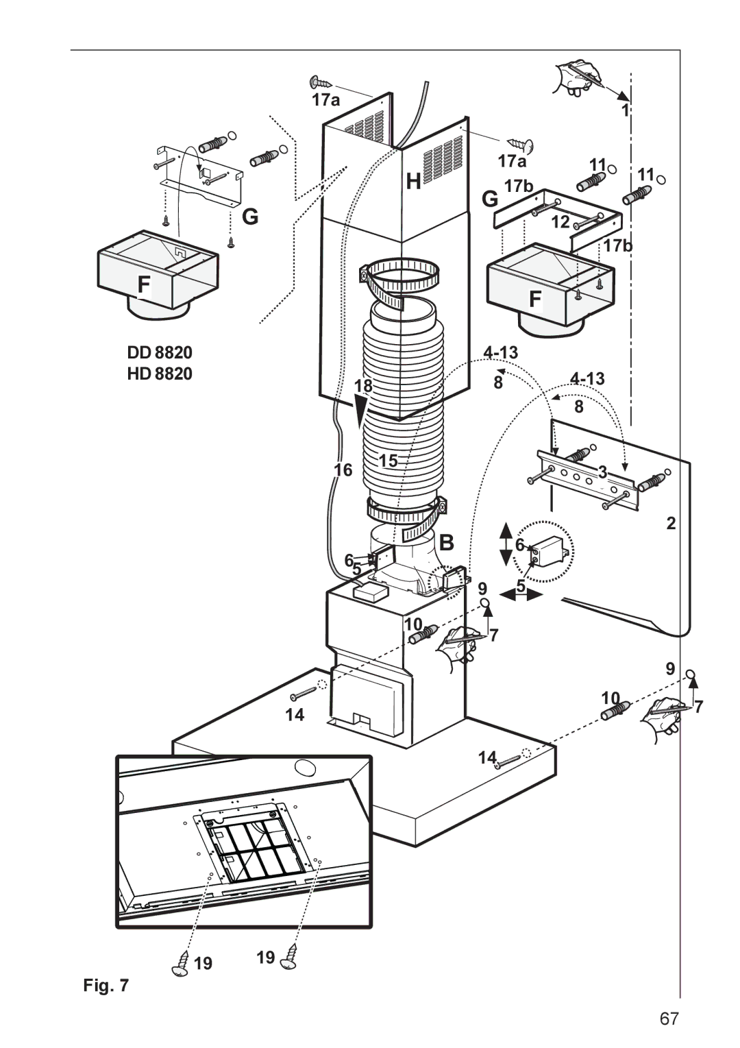 Electrolux DD 8820, HD 8820, HD 8890 installation instructions 17a 17b 