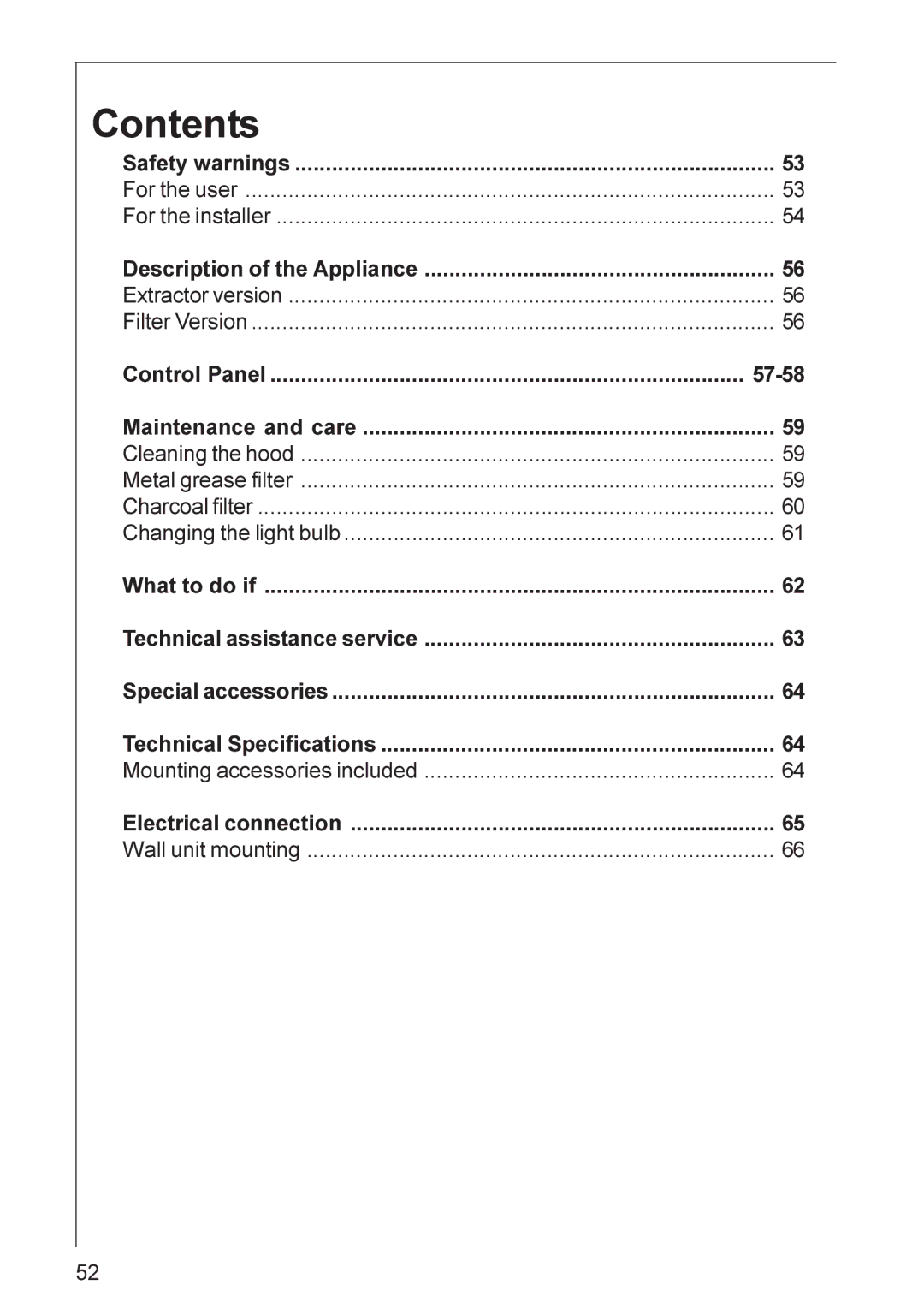 Electrolux DD 8820, HD 8820, HD 8890 installation instructions Contents 