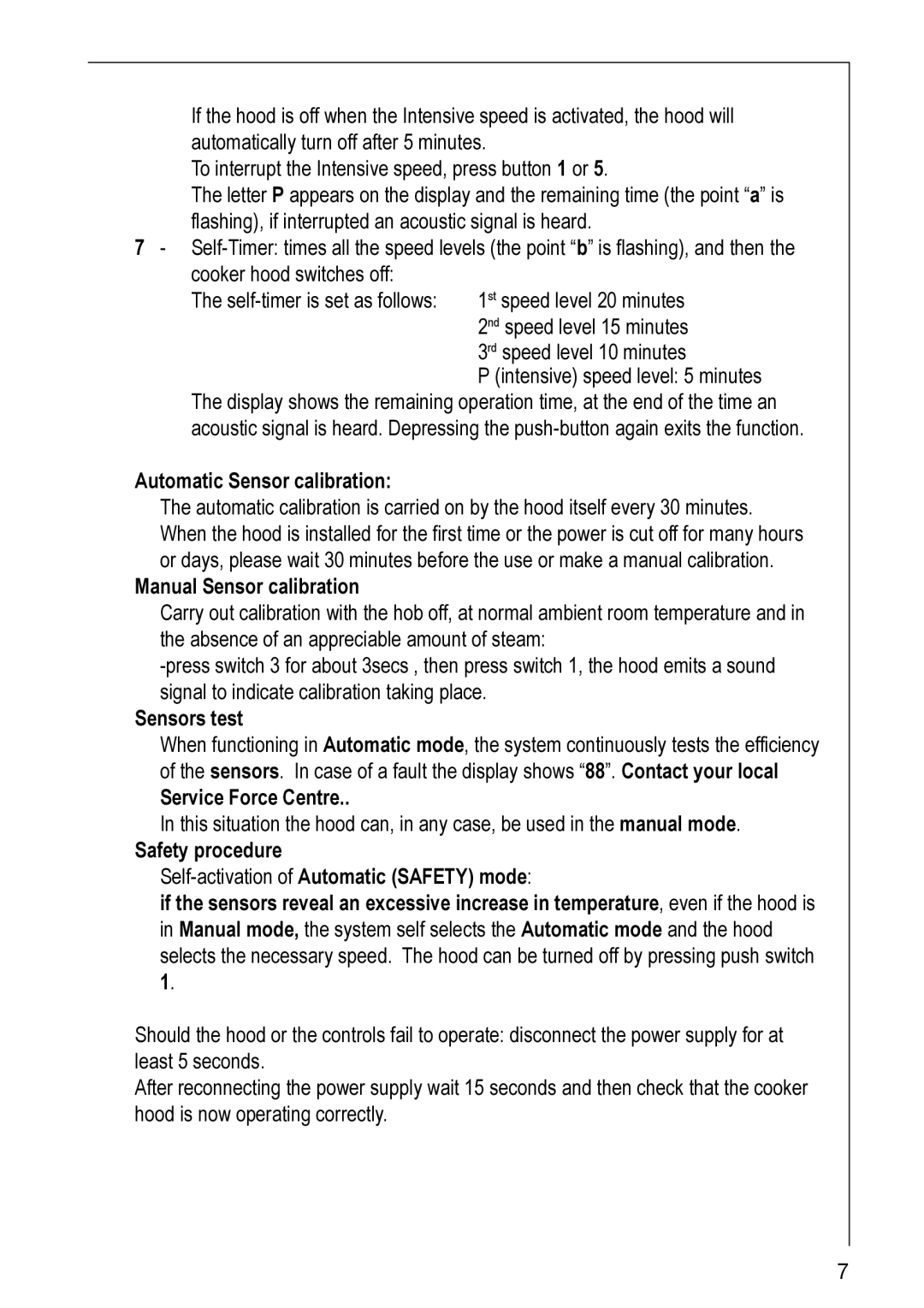 Electrolux HD 8960, HD 8990 installation instructions St speed level 20 minutes 