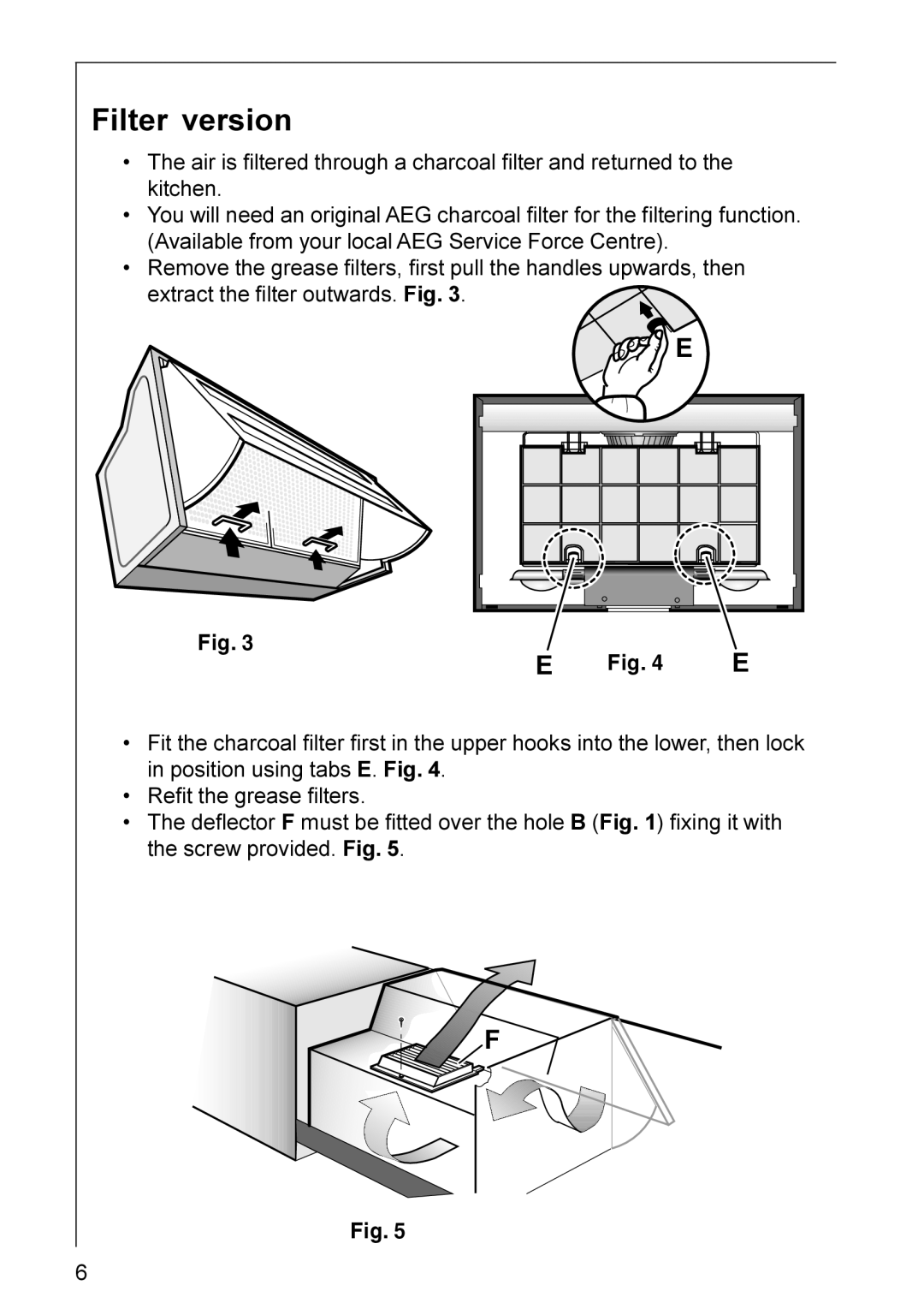 Electrolux HE 3160 installation instructions Filter version 