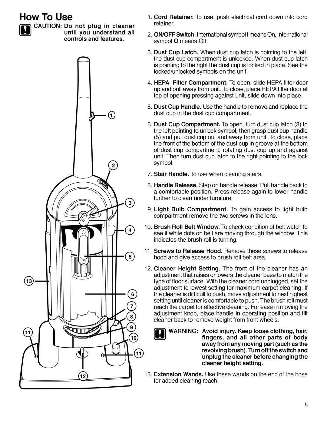 Electrolux HP5550 Series manual How To Use 