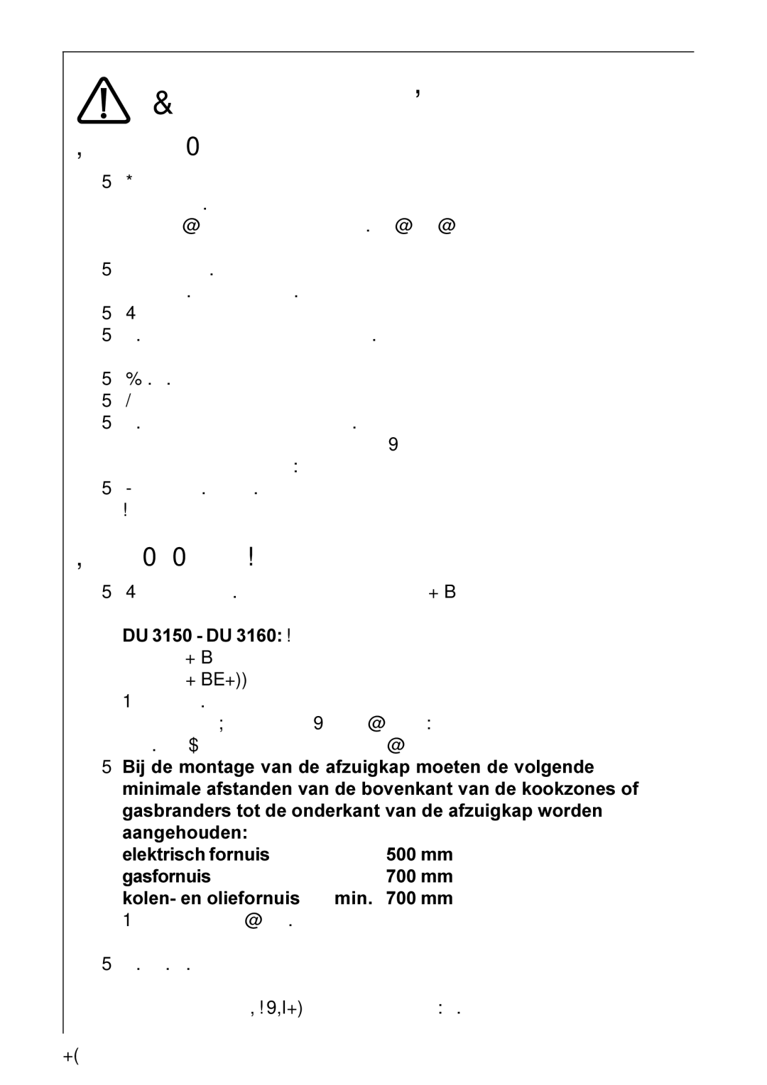 Electrolux DU 3160, HU 4360, HU 3360, DU 3150 Veiligheidsaanwijzingen, Voor de gebruiker, Voor de keukenmeubel-monteur 