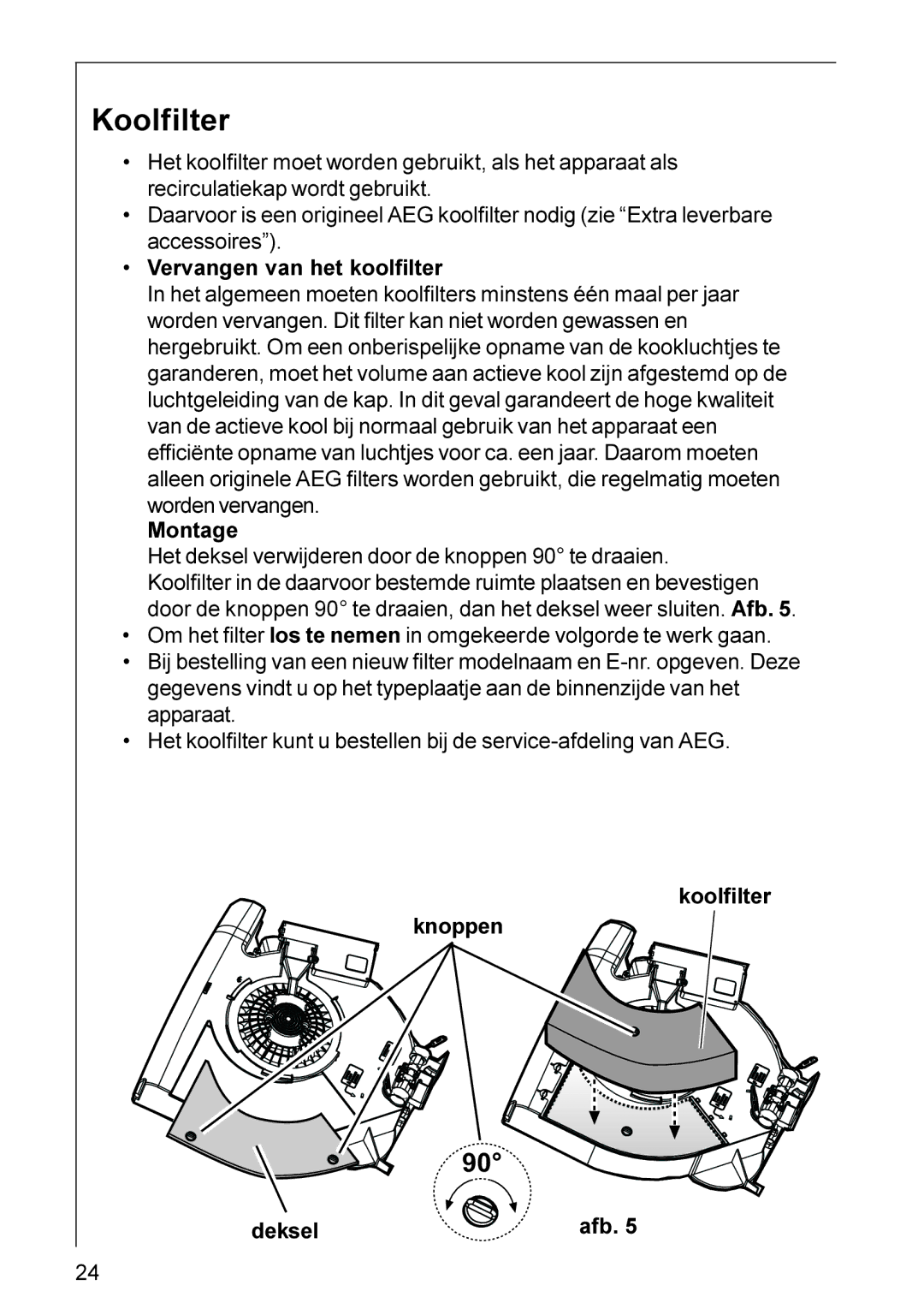 Electrolux HU 4360, HU 3360, DU 3160, DU 3150 installation instructions Koolfilter 