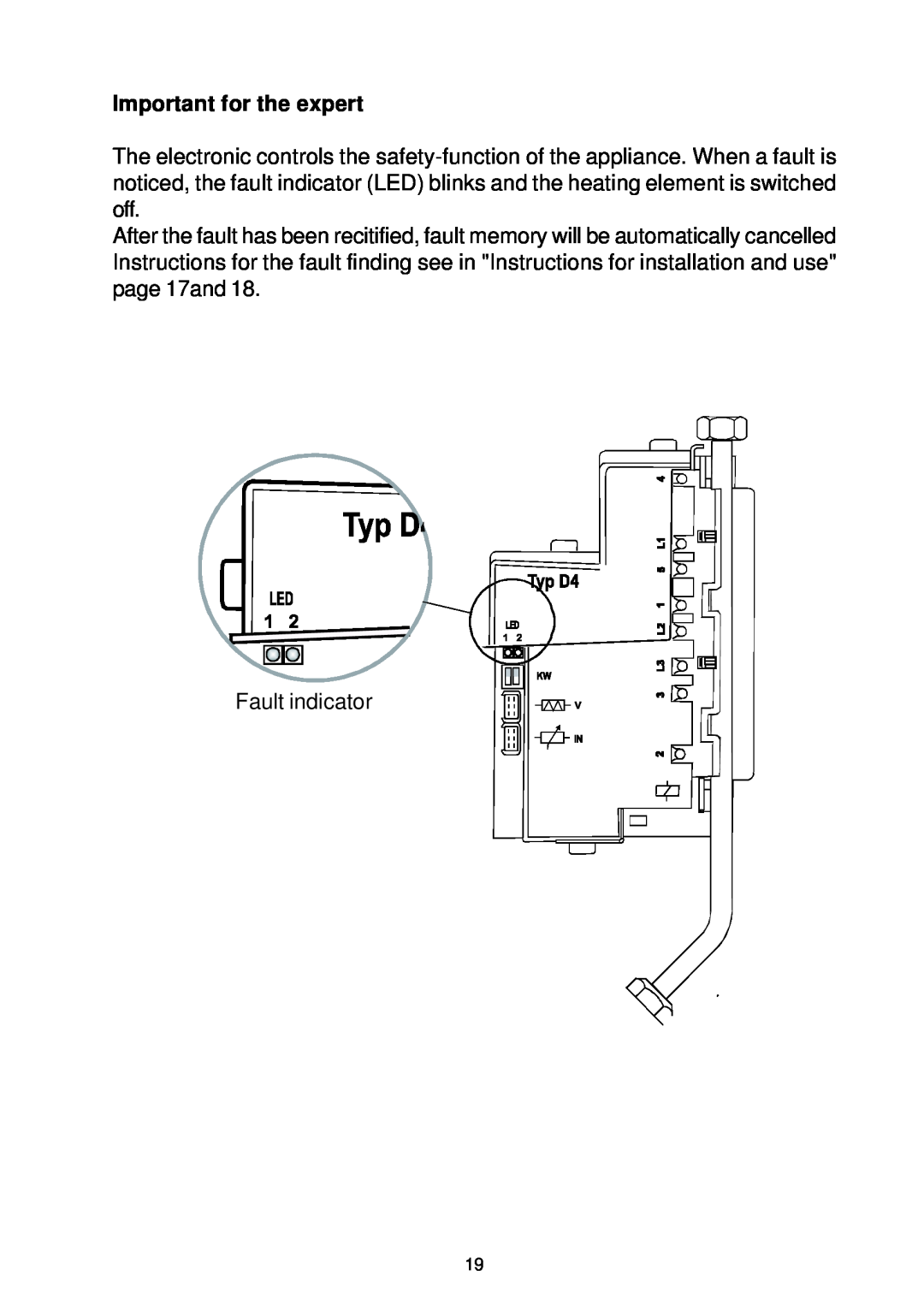Electrolux IH 18, IH24, IH21 manual Fault indicator 
