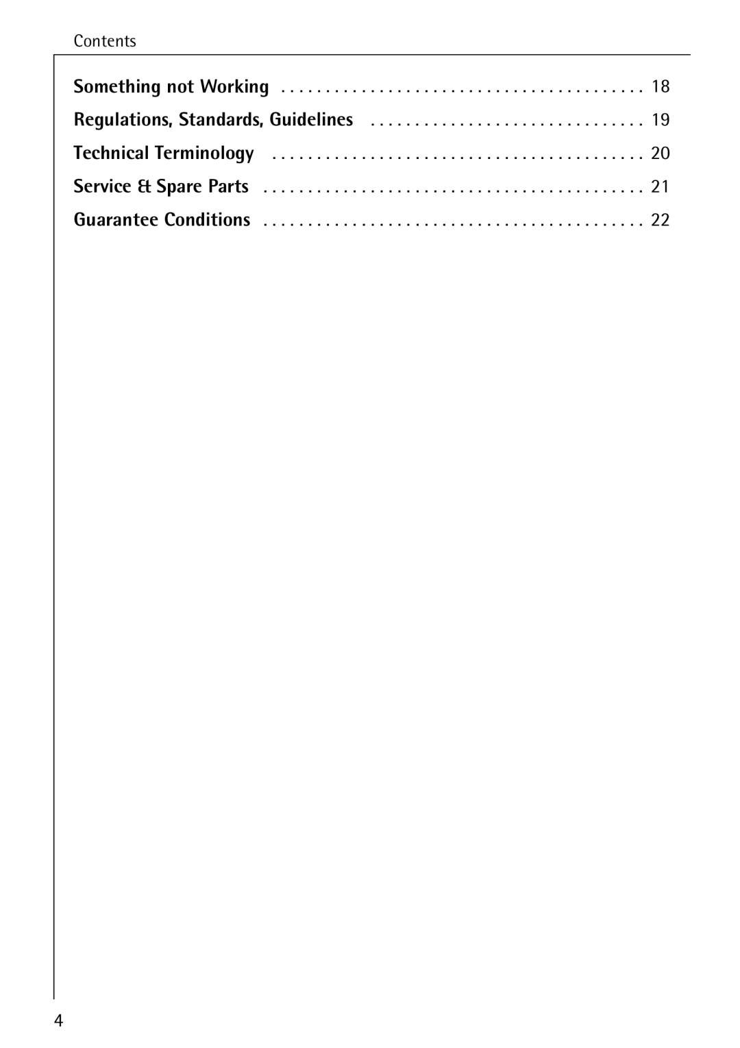 Electrolux Integrated Refrigerator manual Contents 