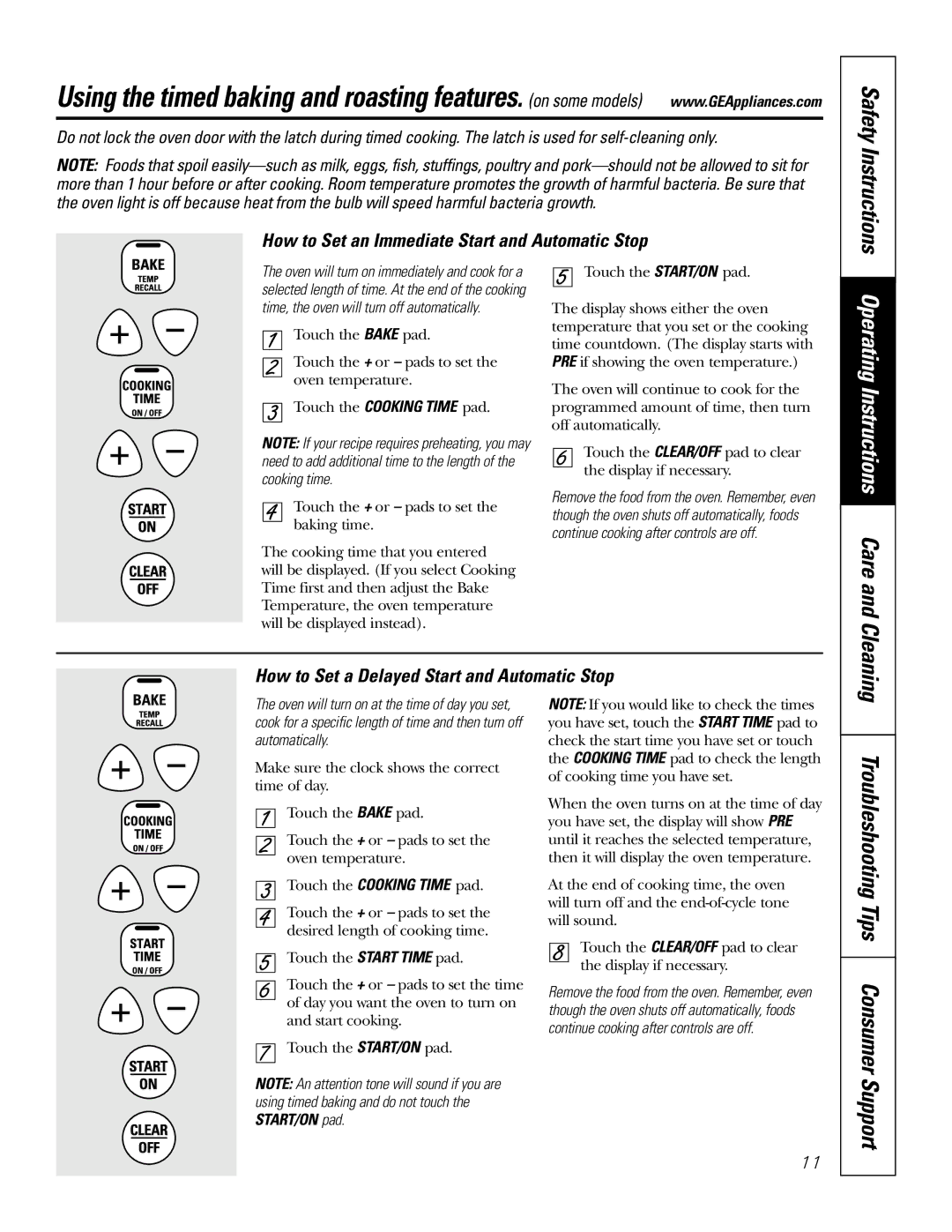 Electrolux JBP35, JBP26 How to Set an Immediate Start and Automatic Stop, How to Set a Delayed Start and Automatic Stop 