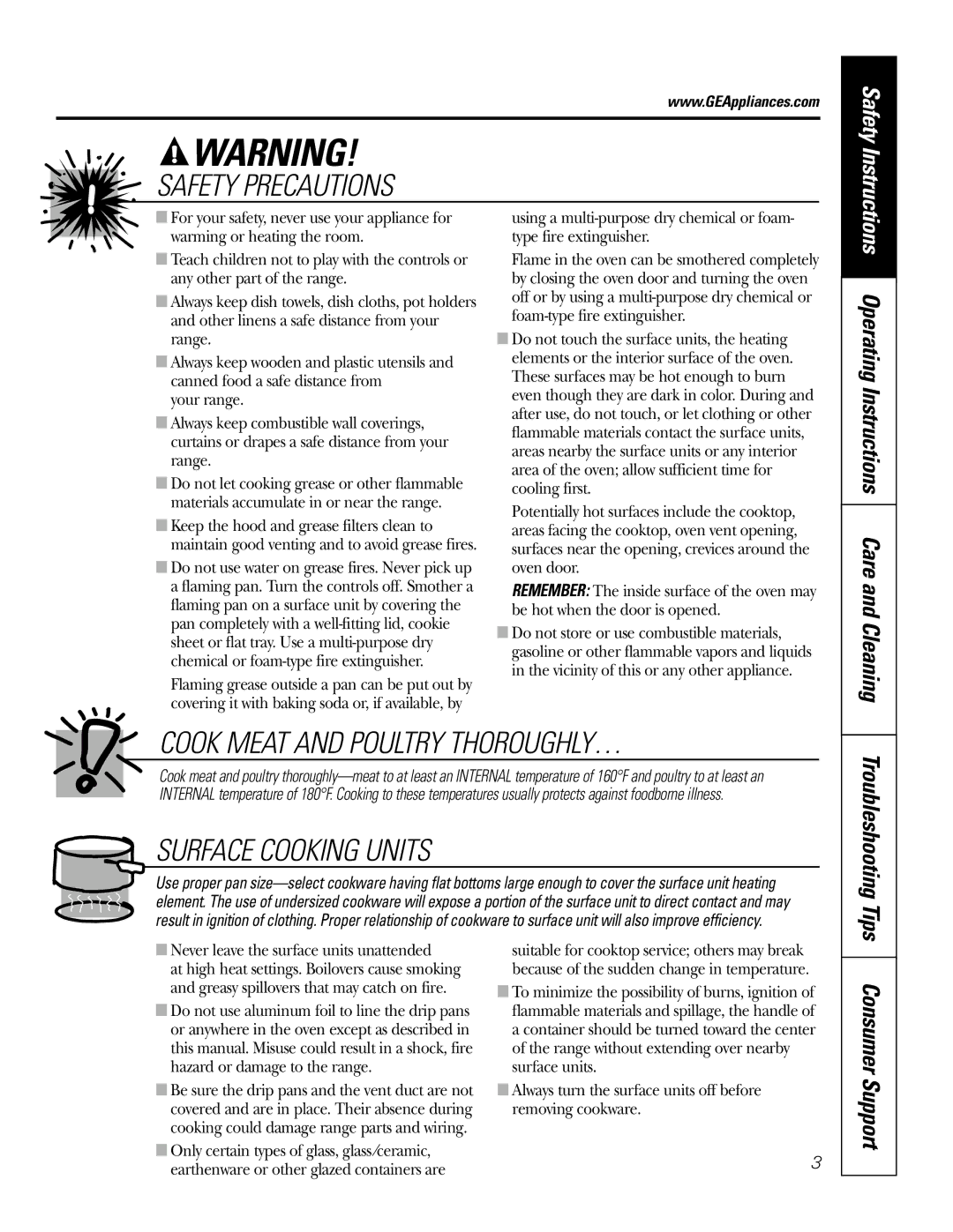 Electrolux JBP26, JBP24, JBP35 owner manual Consumer Support, Operating Instructions Care and Cleaning, Troubleshooting Tips 