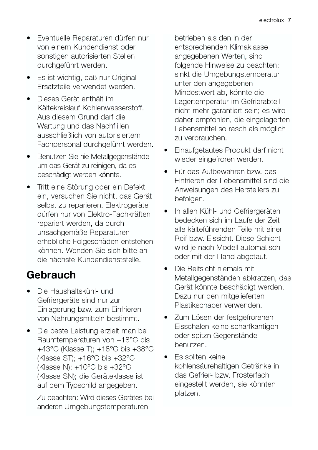 Electrolux JCZ 94181 manual Gebrauch 