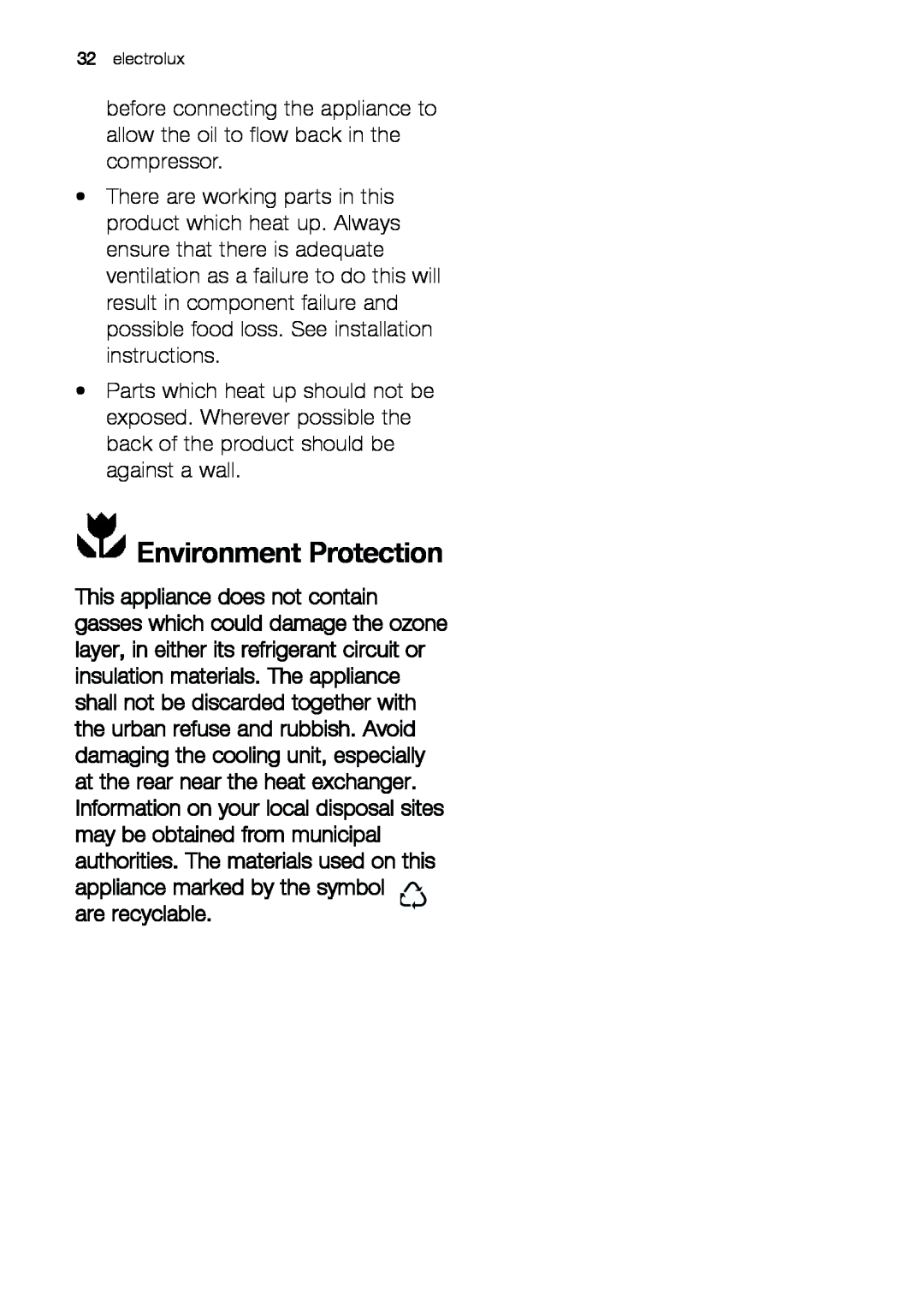 Electrolux JCZ 94181 manual Environment Protection, electrolux 
