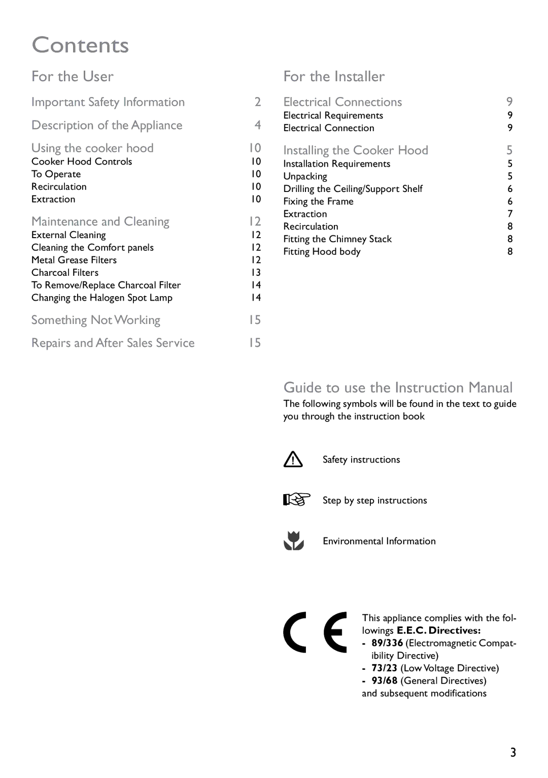 Electrolux JLBIHD906 instruction manual Contents 