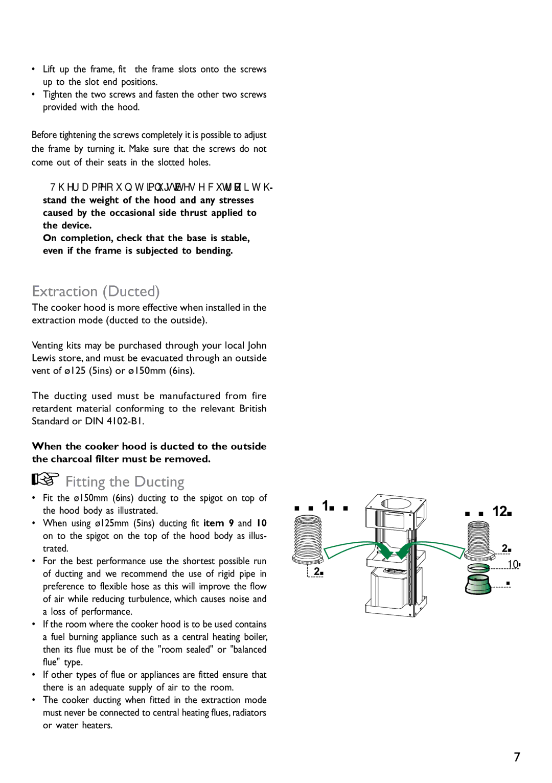 Electrolux JLBIHD906 instruction manual Extraction Ducted, Fitting the Ducting 