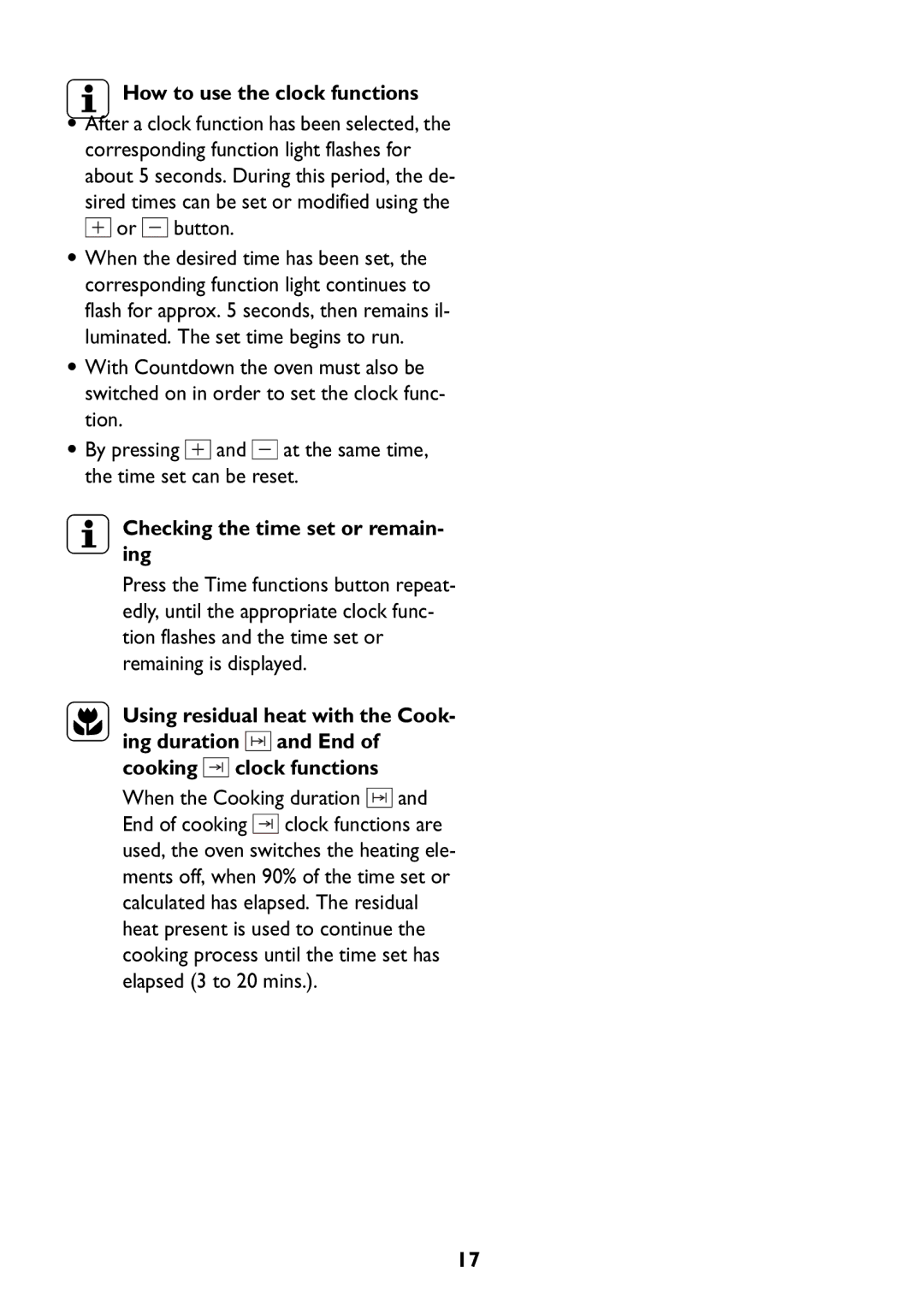 Electrolux JLBIOS608 manual How to use the clock functions, Checking the time set or remain- ing 