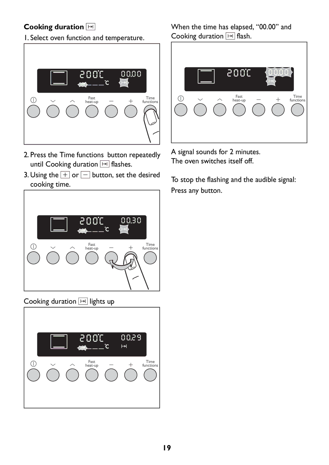 Electrolux JLBIOS608 manual Select oven function and temperature 