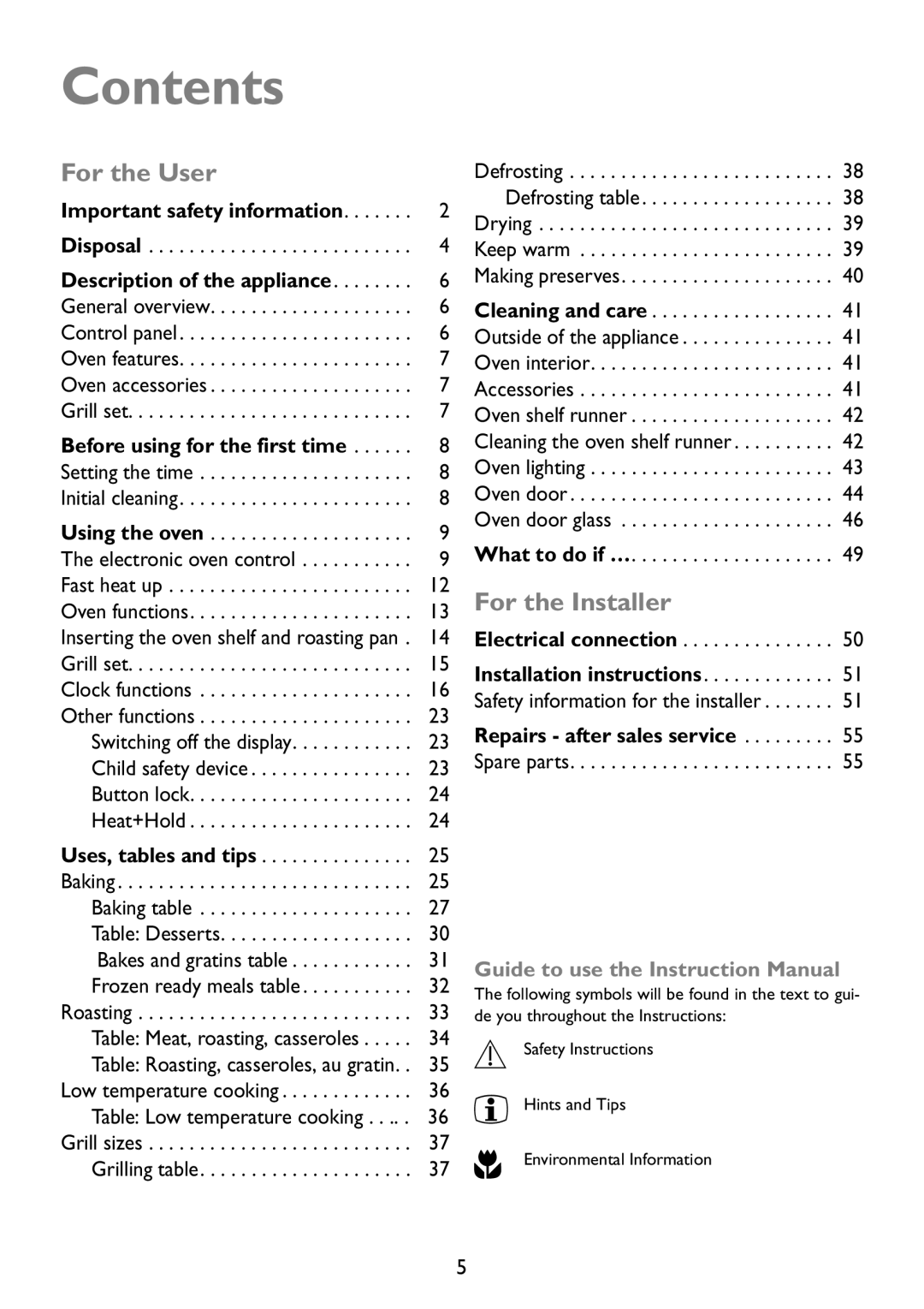 Electrolux JLBIOS608 manual Contents 