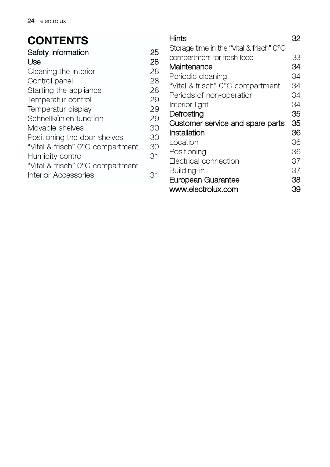 Electrolux JRZ 90120 manual Contents 