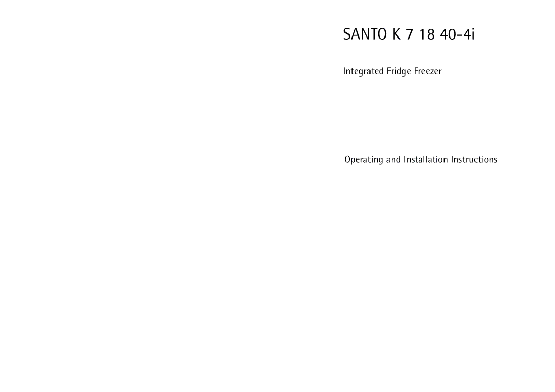 Electrolux K 7 18 40-4i installation instructions Santo K 7 18 