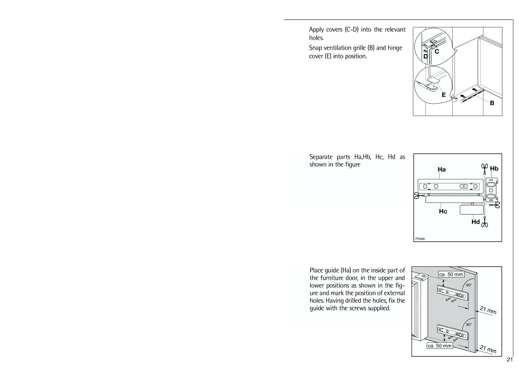 Electrolux K 7 18 40-4i installation instructions Ca mm 