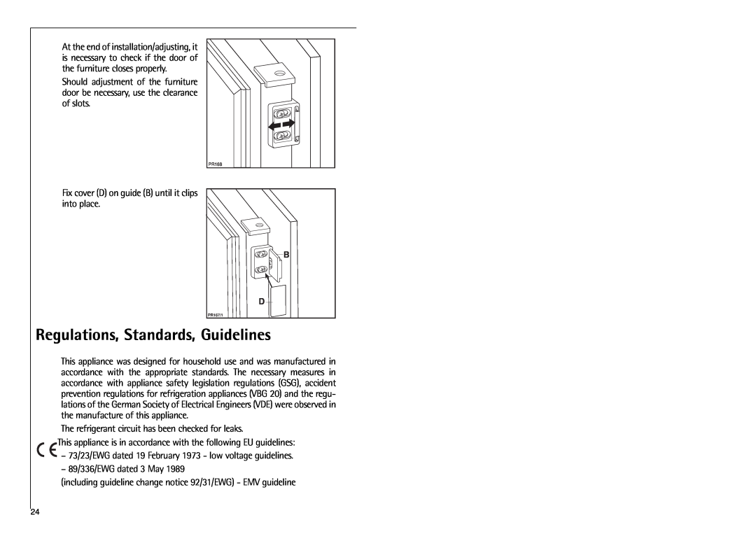 Electrolux K 818 40 i installation instructions Regulations, Standards, Guidelines 