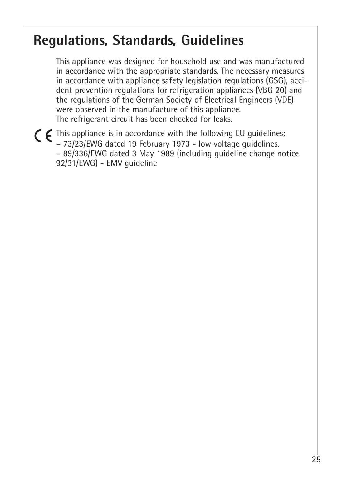 Electrolux K 91240-4 i, K 98840-4 i manual Regulations, Standards, Guidelines 