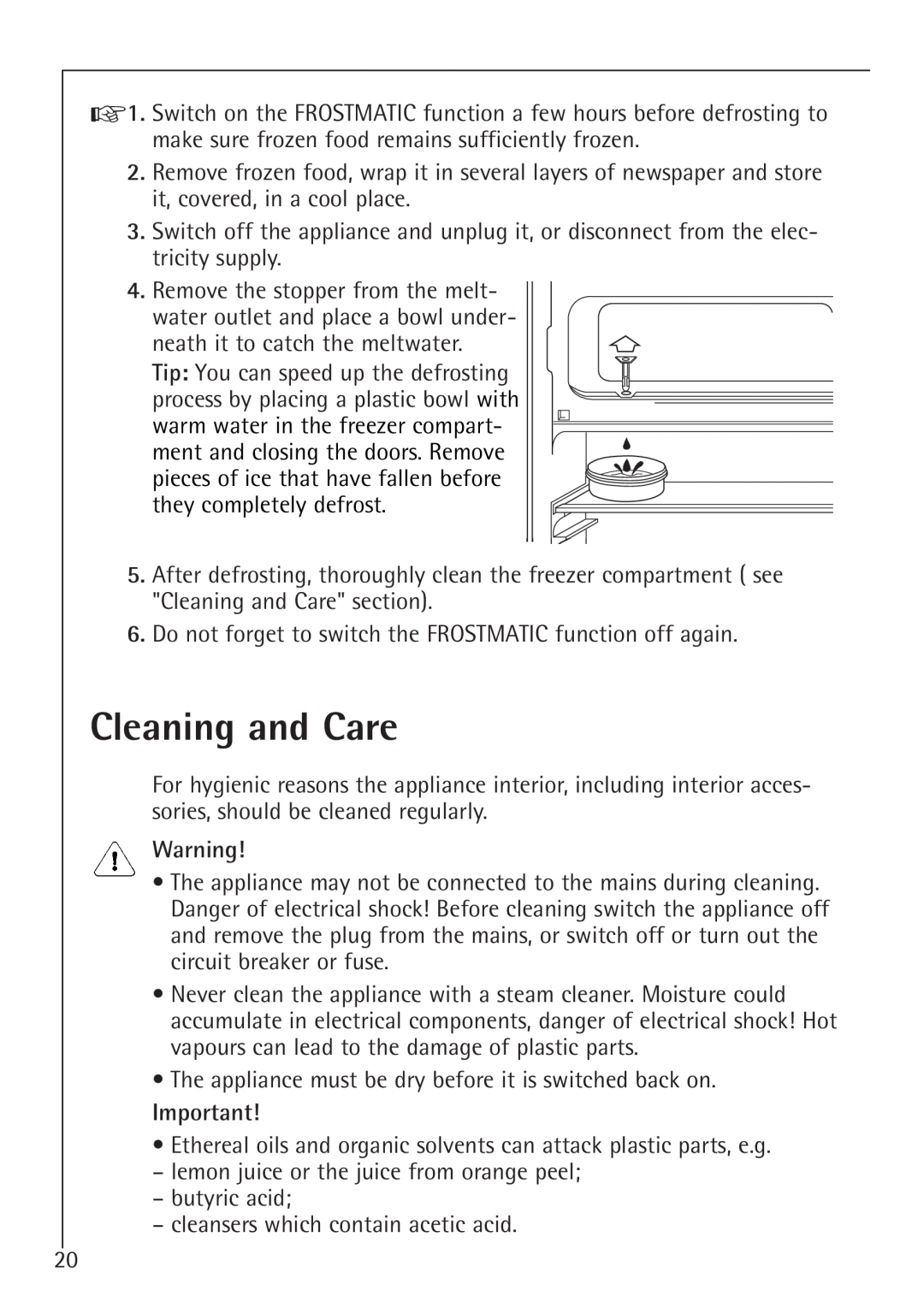 Electrolux K 98840-4 i, K 91240-4 i manual Cleaning and Care 