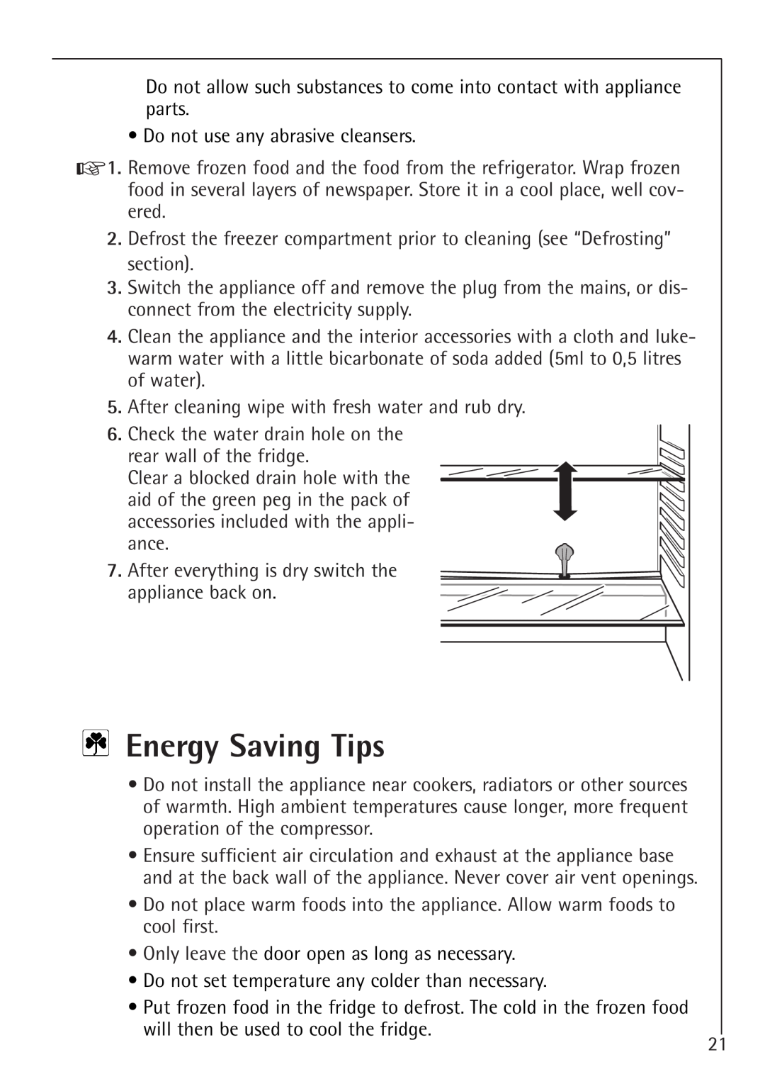 Electrolux K 91240-4 i, K 98840-4 i manual Energy Saving Tips 