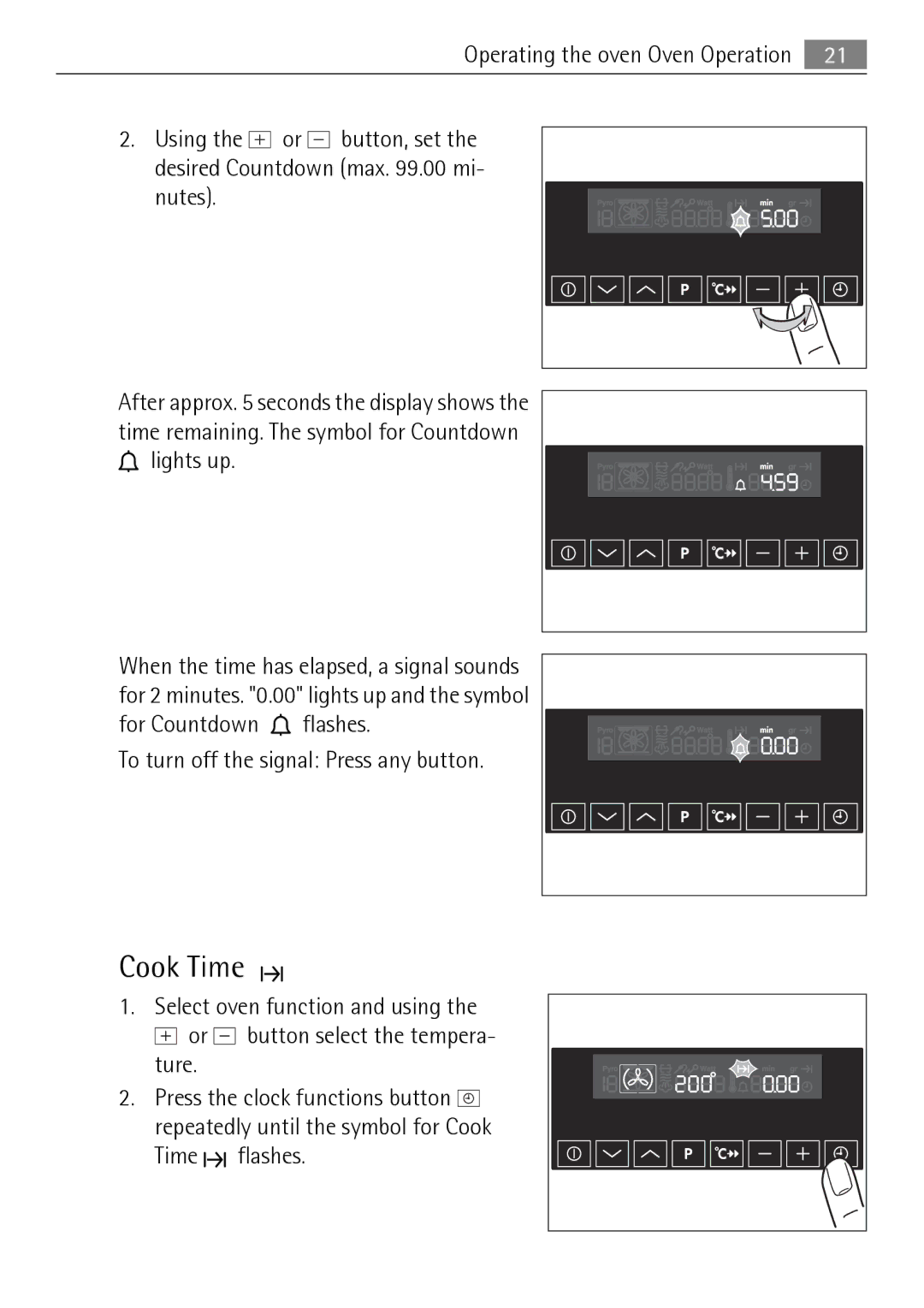 Electrolux KB9800E user manual Cook Time, To turn off the signal Press any button 