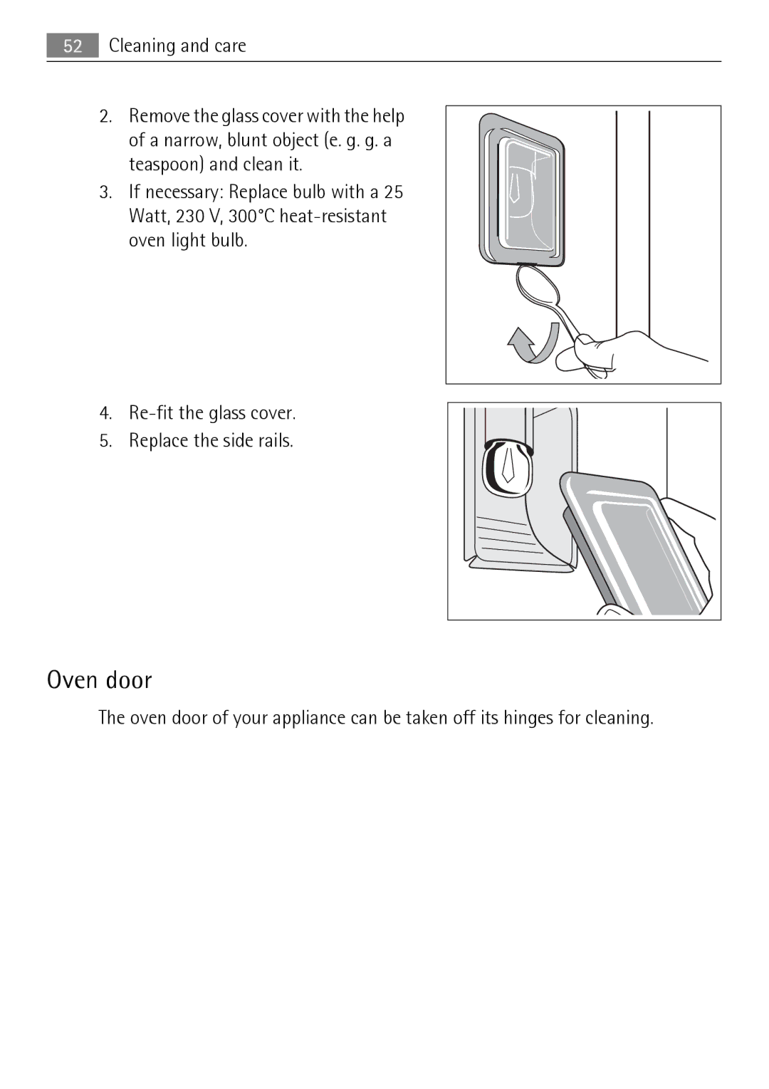 Electrolux KB9800E user manual Oven door 