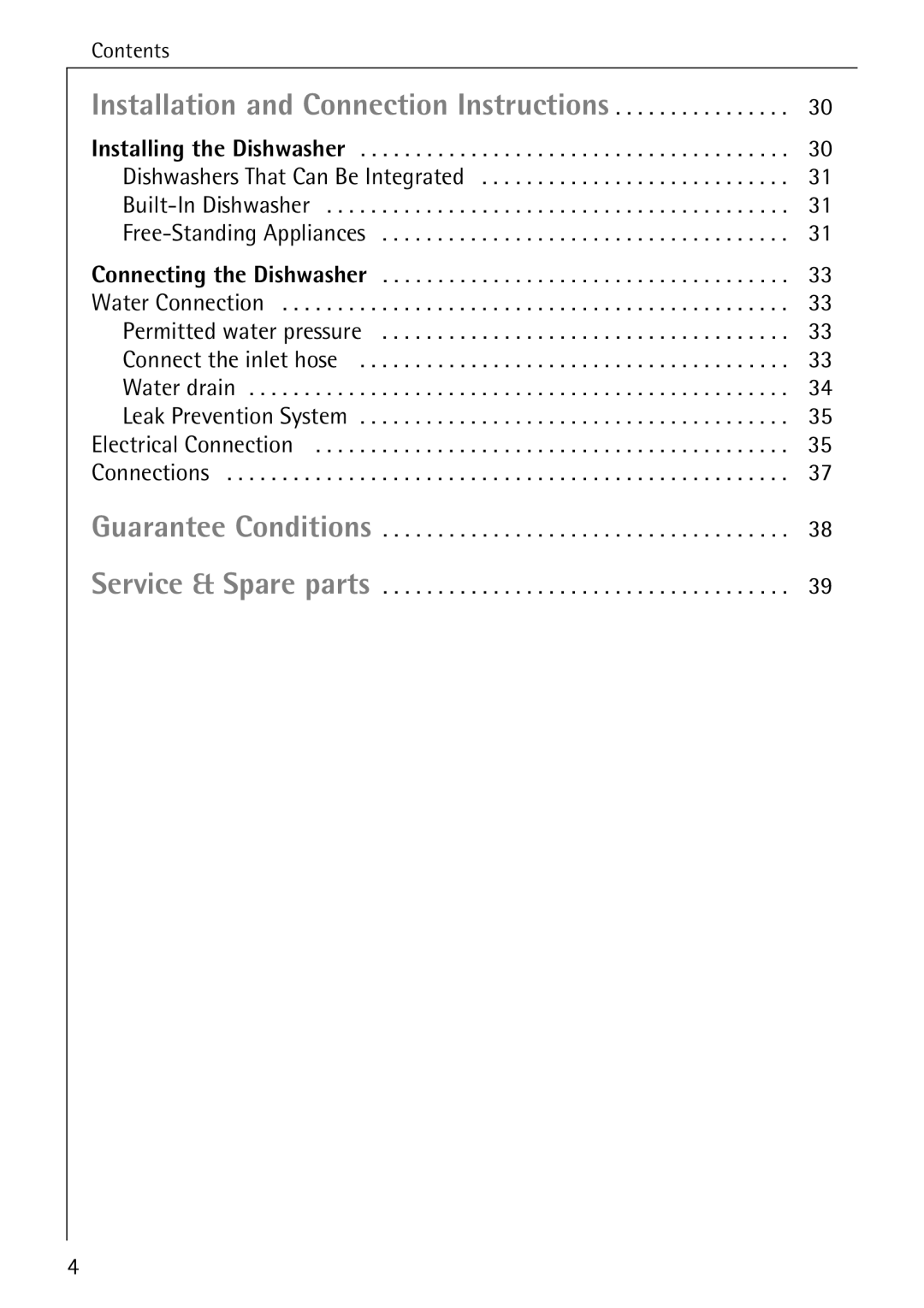 Electrolux KDW 3 manual Installation and Connection Instructions 