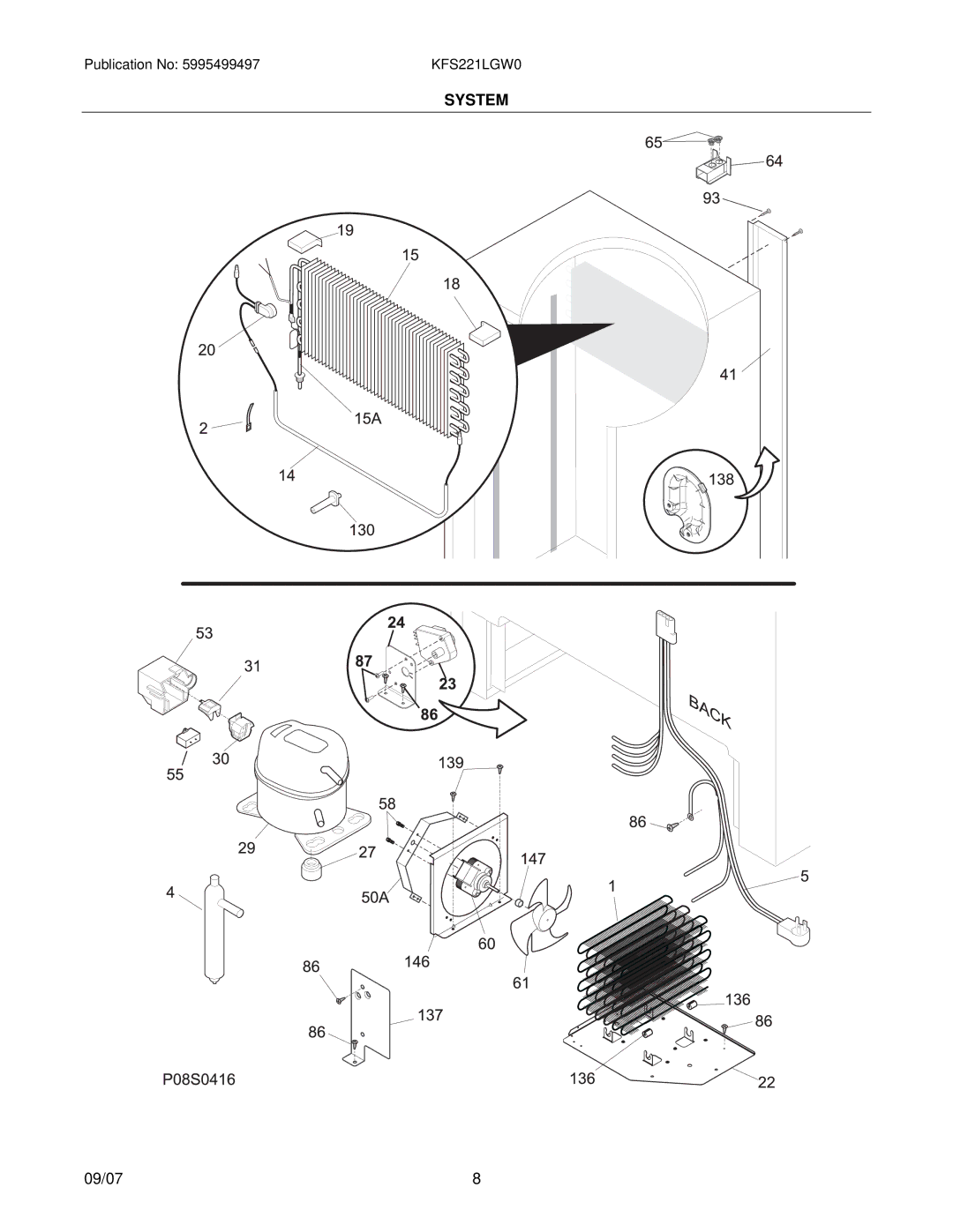 Electrolux KFS221LGW manual System 