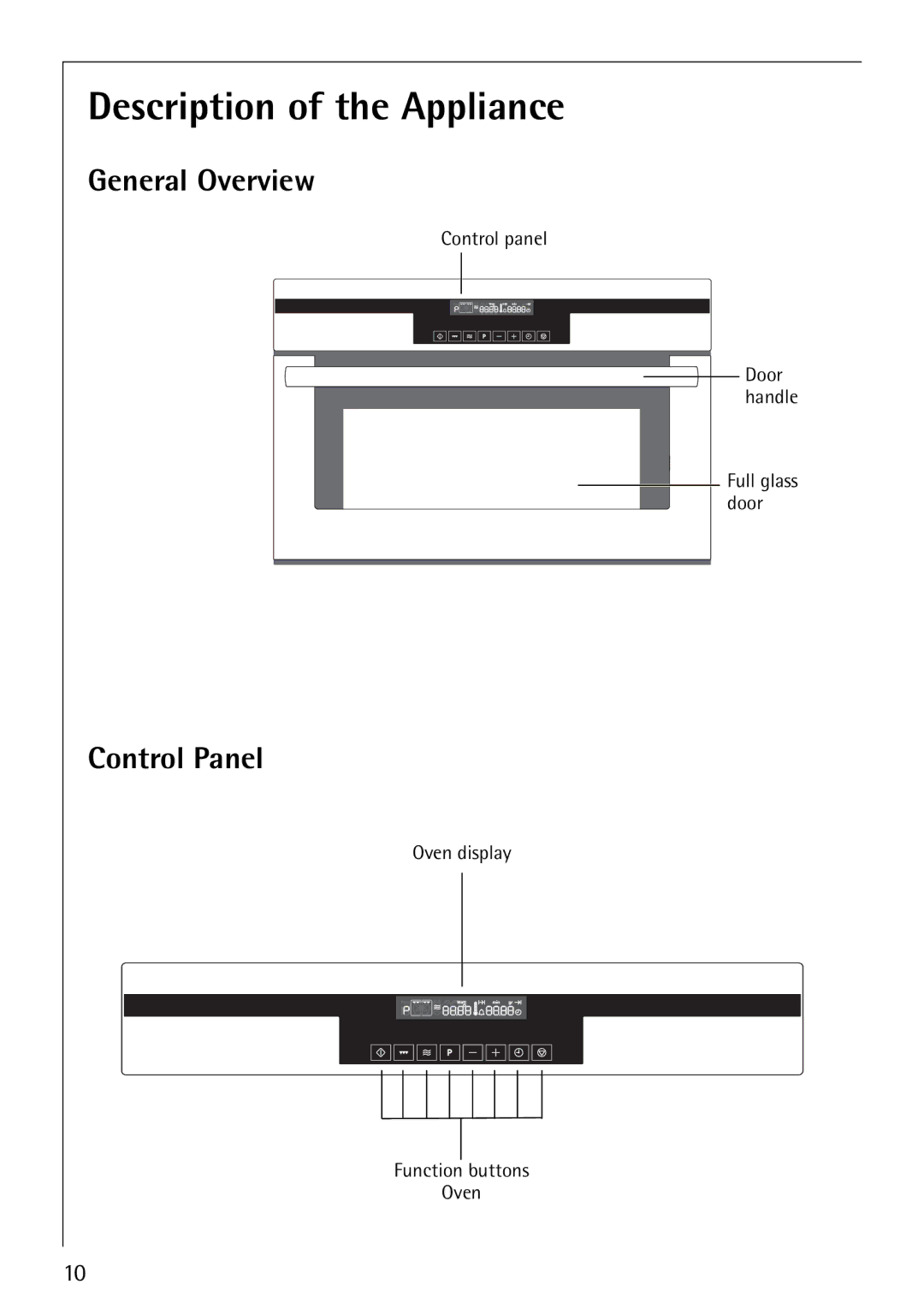 Electrolux KM9800E manual Description of the Appliance, General Overview, Control Panel 