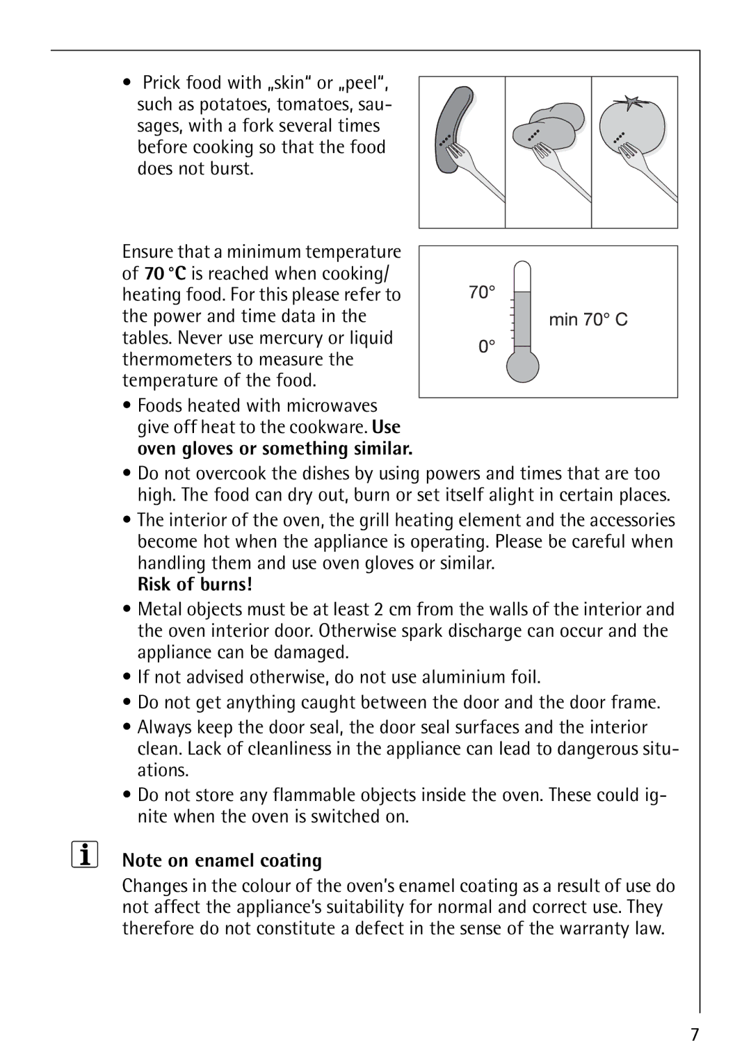 Electrolux KM9800E manual Prick food with „skin or „peel 