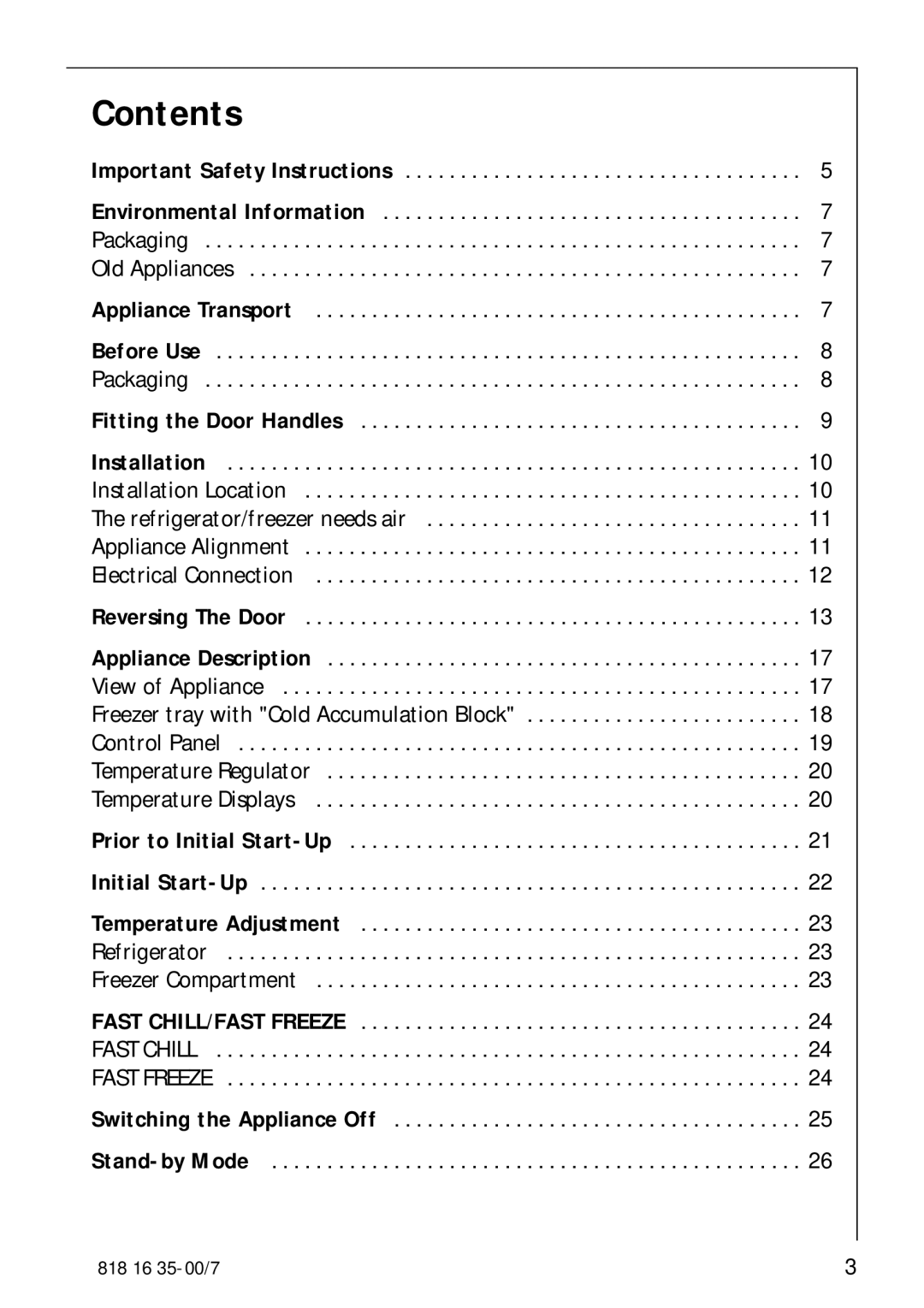 Electrolux KO_SANTO 4085 operating instructions Contents 