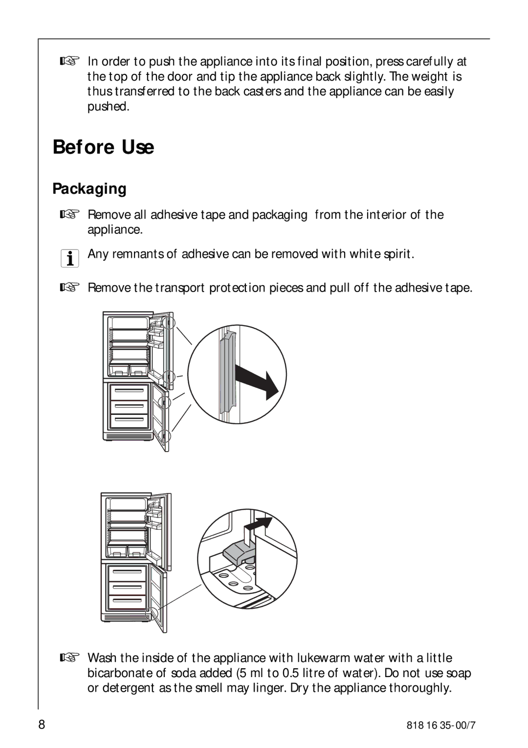 Electrolux KO_SANTO 4085 operating instructions Before Use 