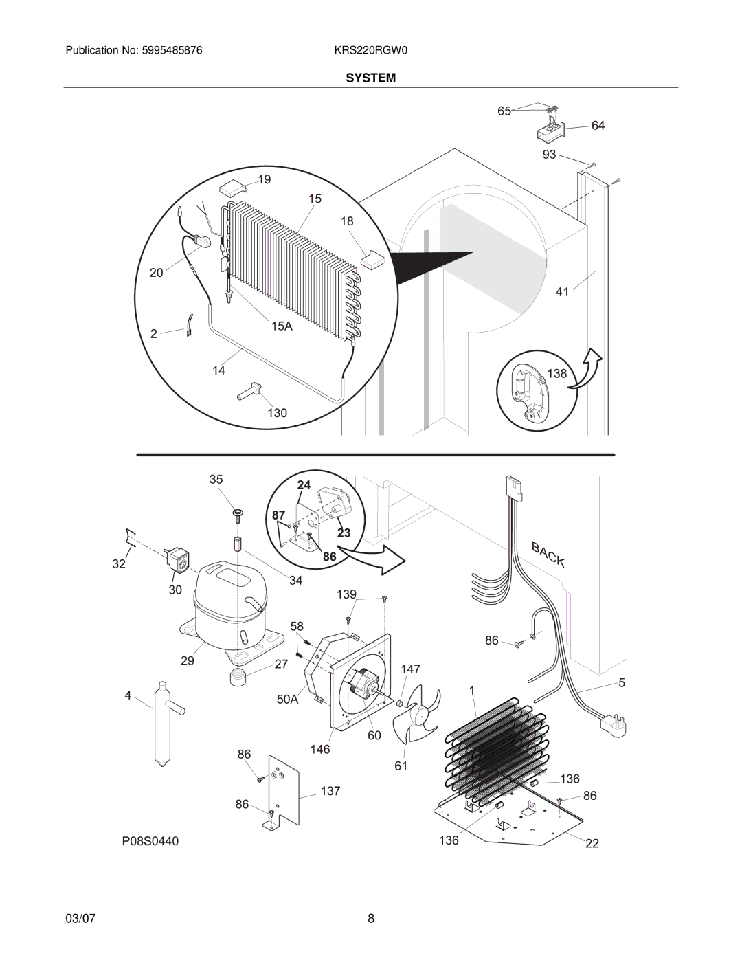 Electrolux KRS220RGW manual System 