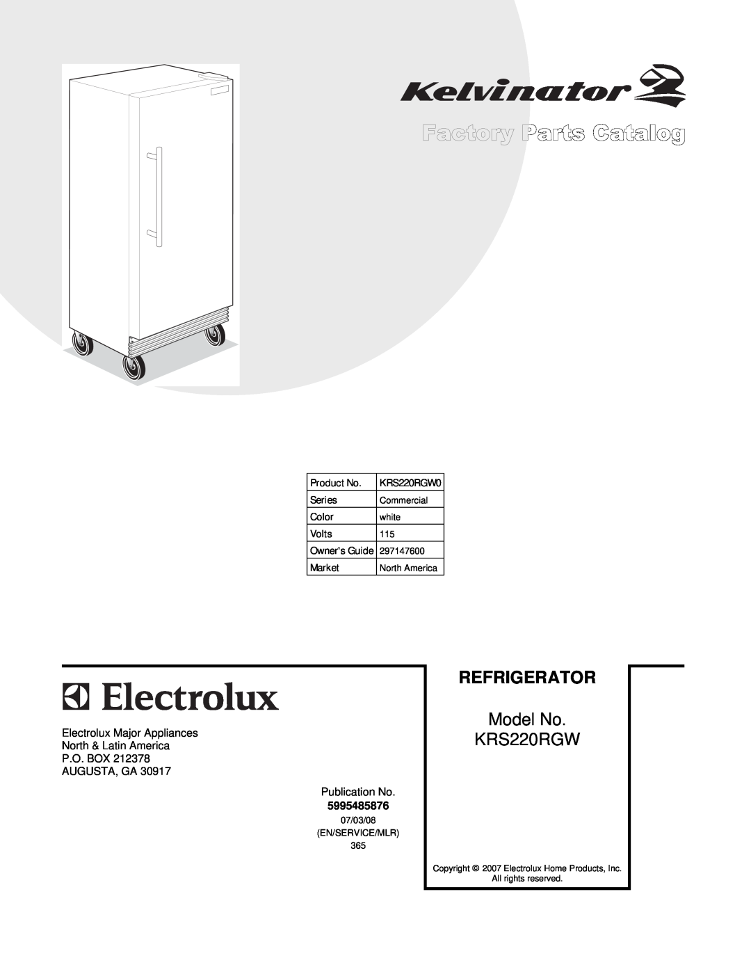 Electrolux manual Refrigerator, Model No KRS220RGW, P08F0120.eps P08D0528.eps P08C0993.eps P08S0440.eps 