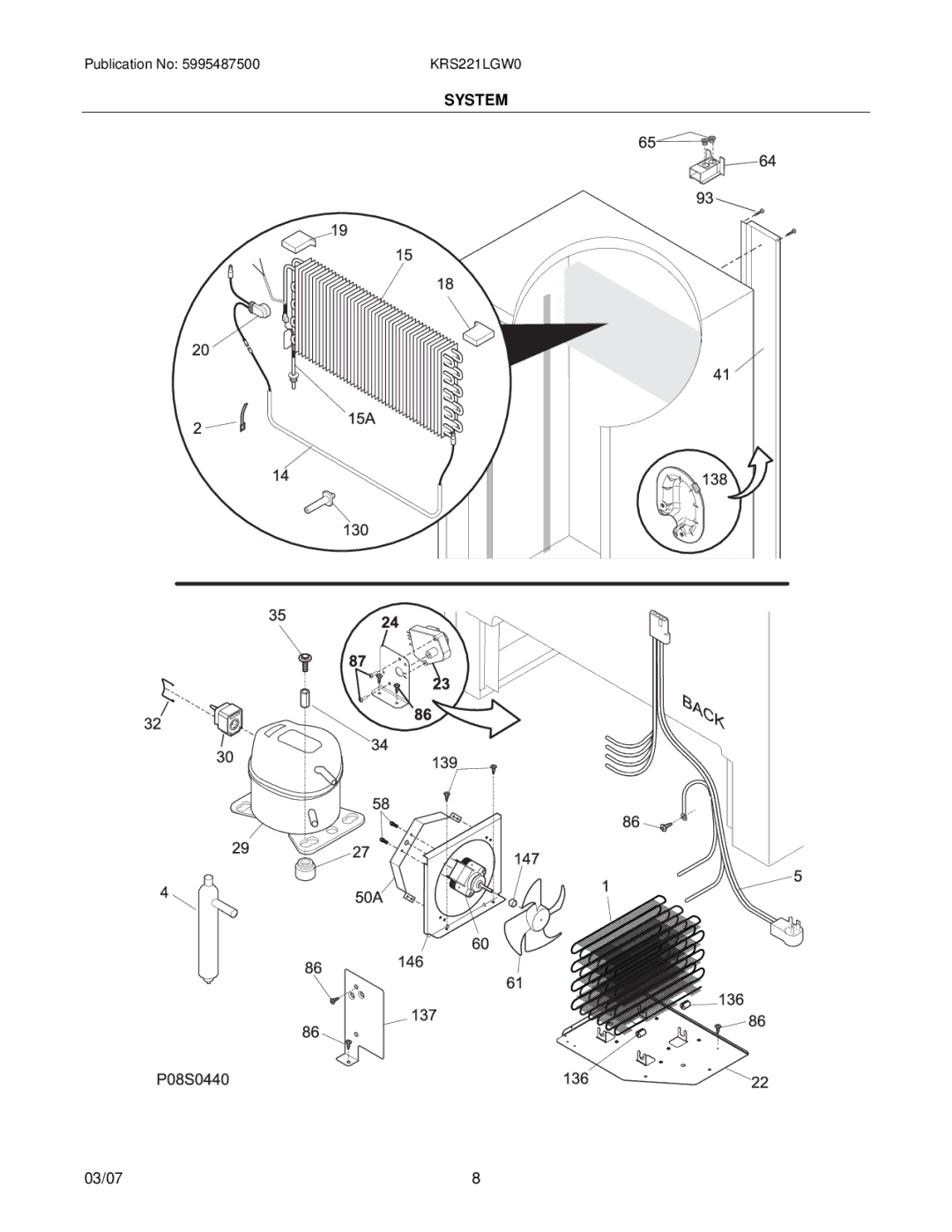 Electrolux KRS221LGW manual System 