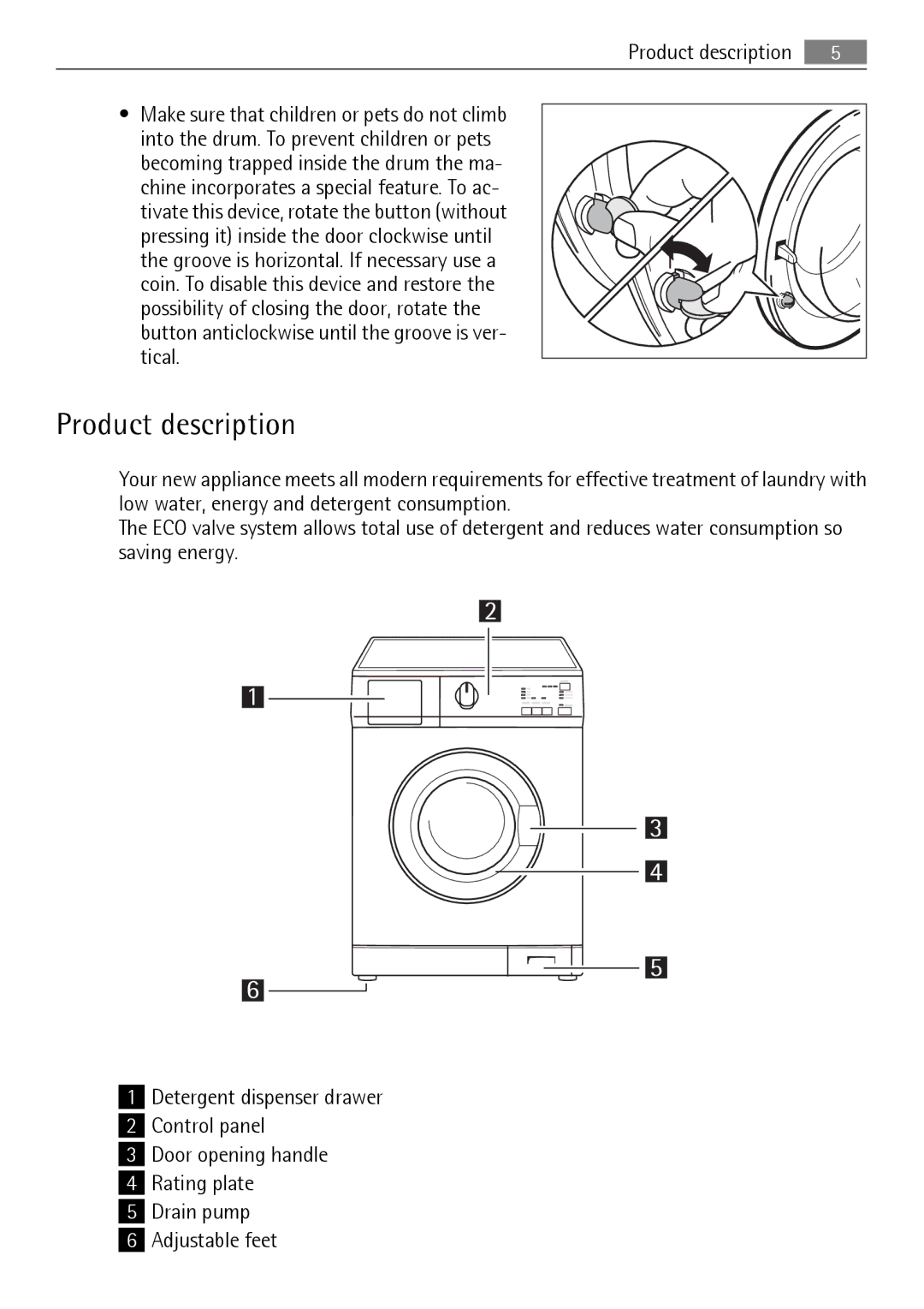 Electrolux L 56840 user manual Product description 