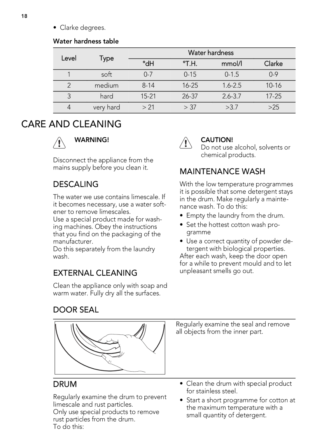 Electrolux L 75678 FL, L 75478 FL user manual Care and Cleaning 