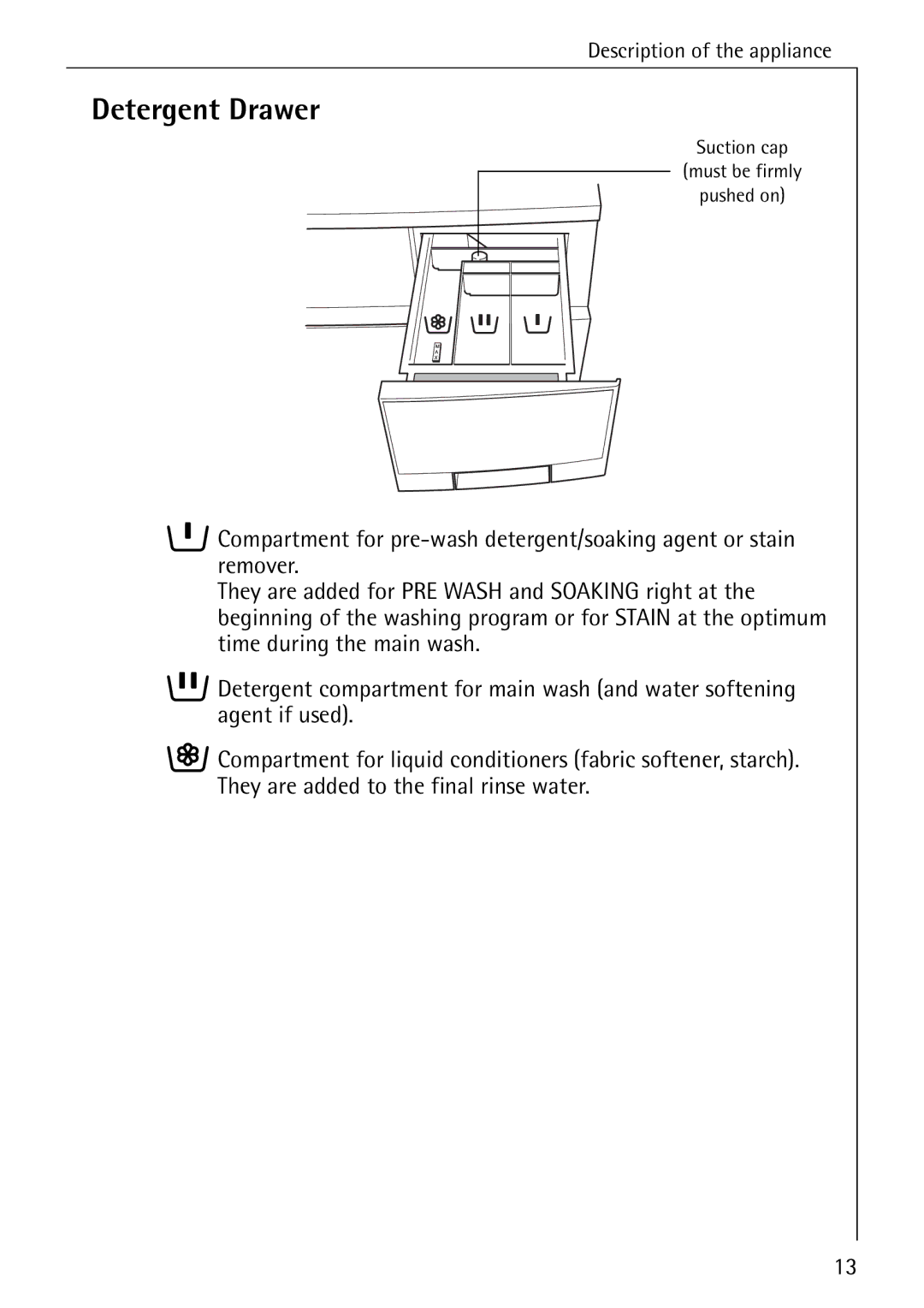 Electrolux LAVAMAT 50600 operating instructions Detergent Drawer 