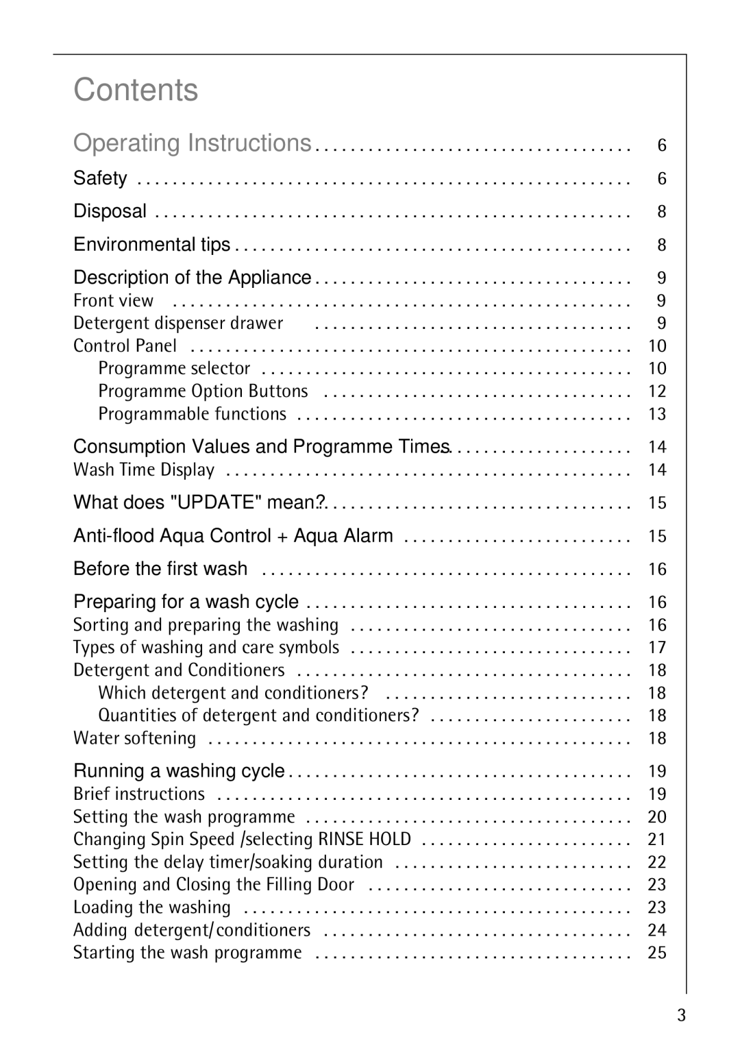 Electrolux LAVAMAT 84745 manual Contents 